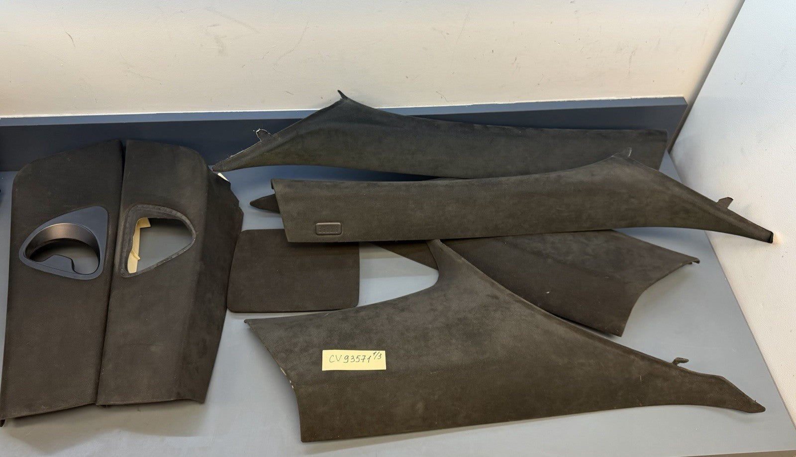 04-10 BMW E63 M6 Headliner Roof Pillar Trim Sun Visor Black Alcantara Set OEM