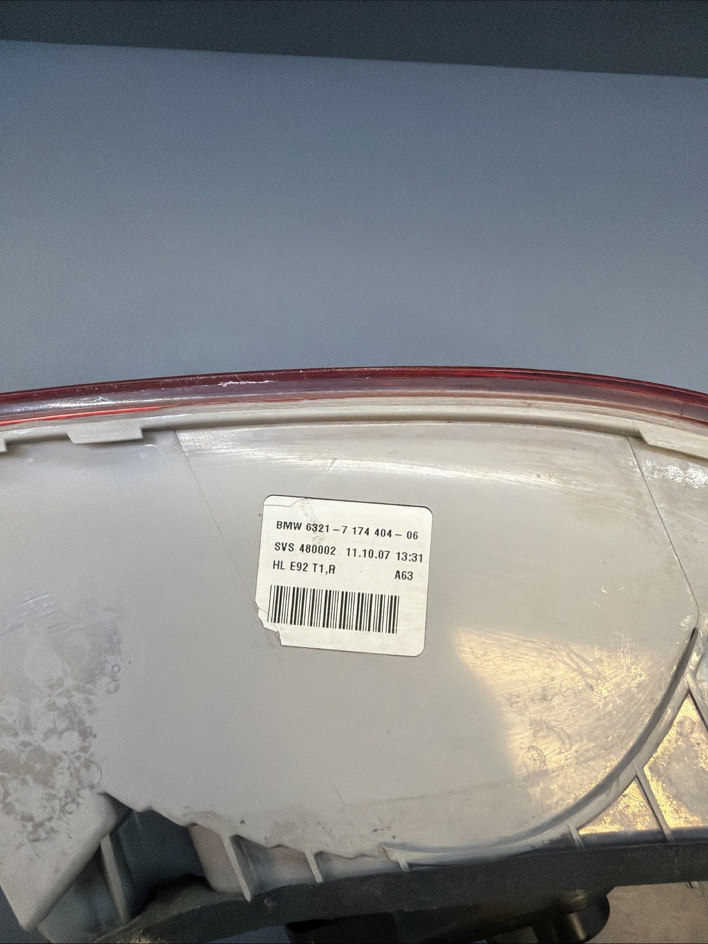 07-10 BMW E92 Coupe Right Side Outer Tail Light Taillight Lamp Pre-LCI 7174404