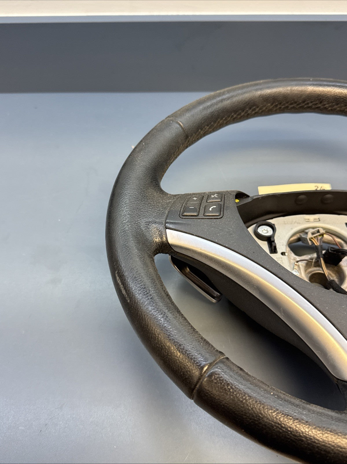 BMW 06-11 E90 3 SERIES BLACK LEATHER SPORT STEERING WHEEL W PADDLES OEM 6795858