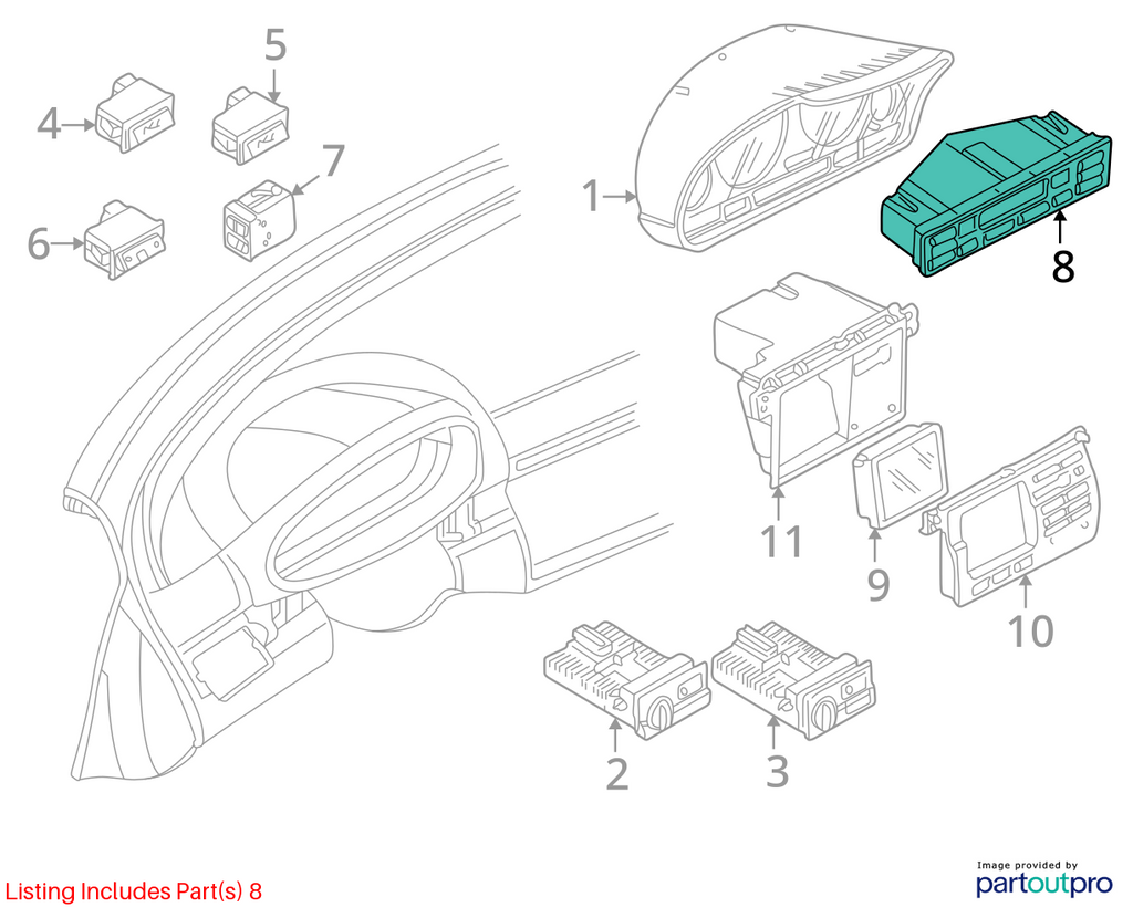 00-06 BMW E46 3 SERIES CENTER A/C HEATER CLIMATE TEMPERATURE CONTROL OEM 6956319