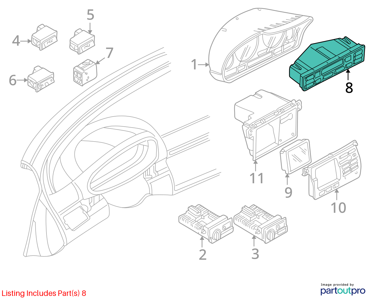 00-06 BMW E46 3 SERIES CENTER A/C HEATER CLIMATE TEMPERATURE CONTROL OEM 6956319