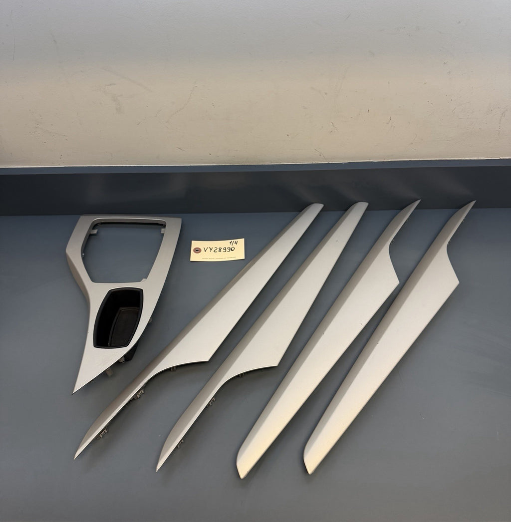 12-15 BMW E84 X1 Center Console Door Panel Interior Silver Trim Cover Set