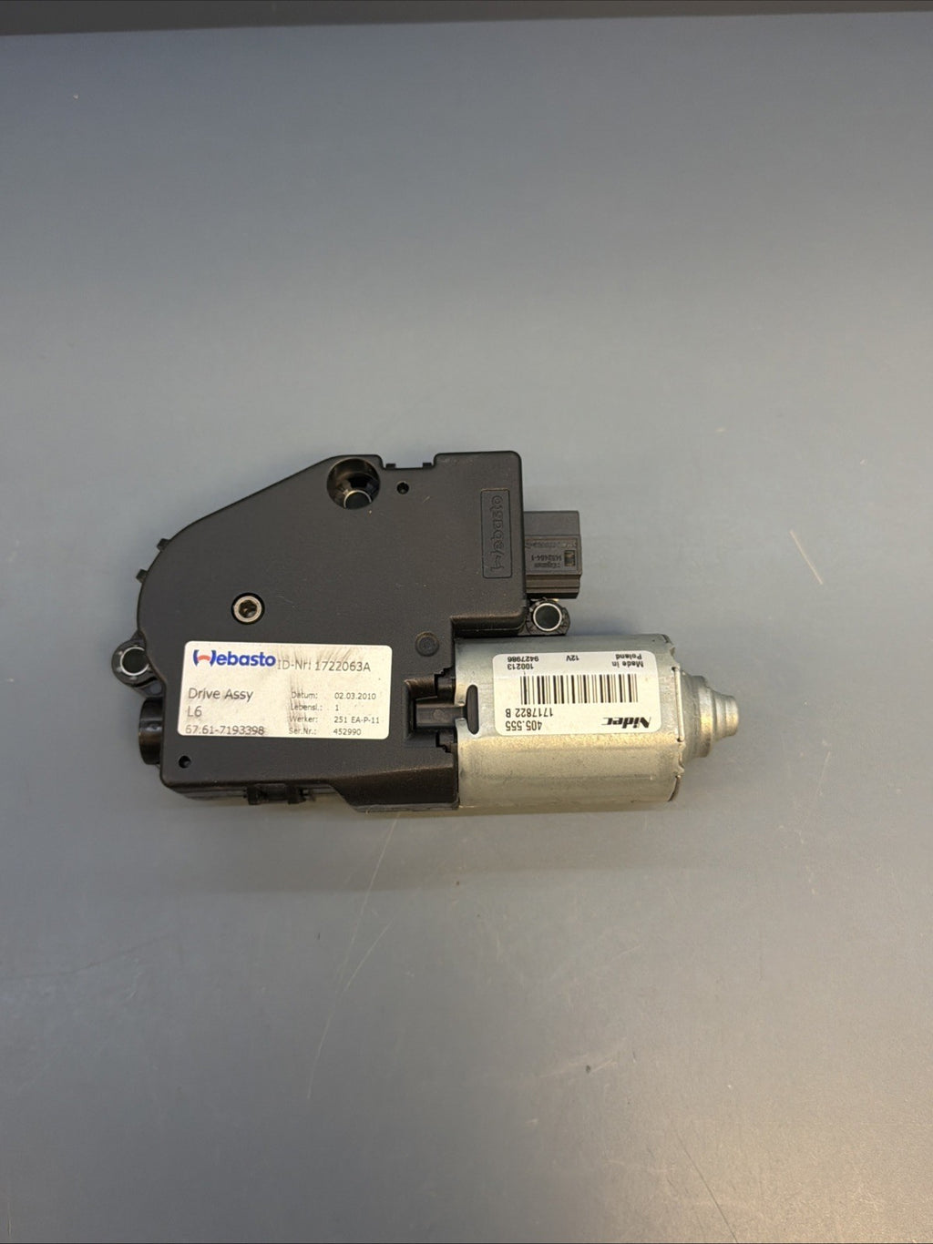 07-13 OEM BMW E90 E92 328 335 M3 Upper Sunroof Moon Roof Motor Unit 7193398