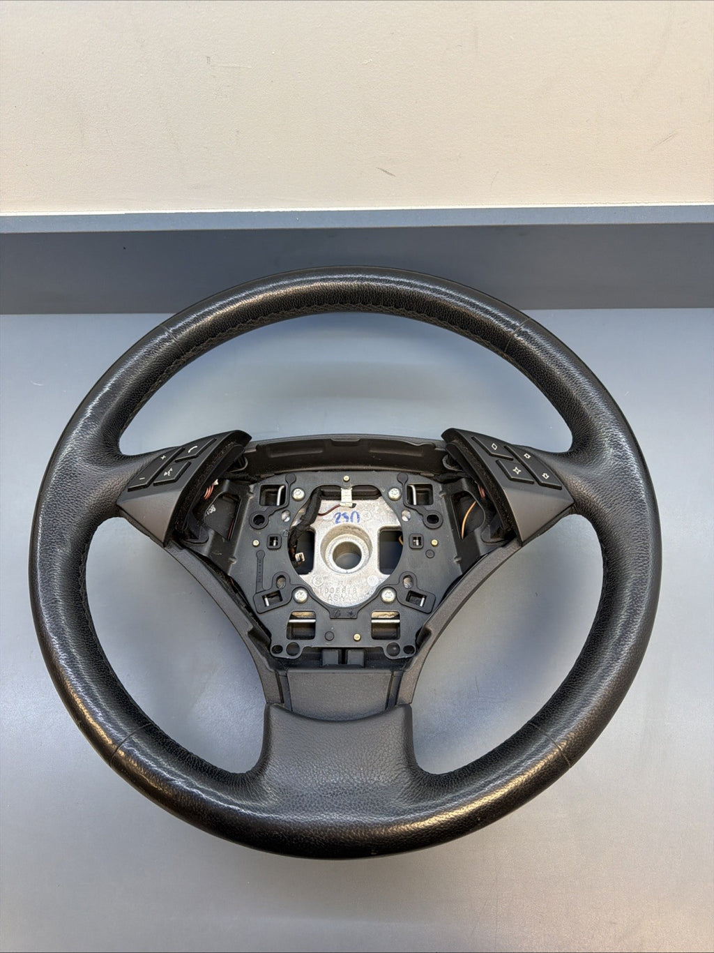 BMW 2004-2010 E60 3 SPOKE BLACK LEATHER STEERING WHEEL OEM 6079000