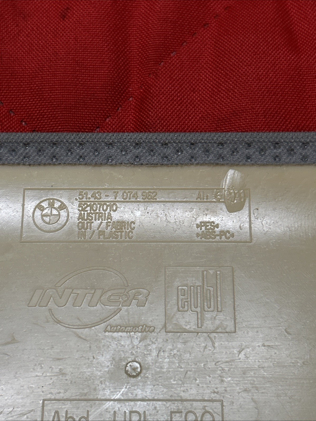 BMW 3 Series E90 Rear Headliner Cover Trim Piece Grey Cloth 7074962