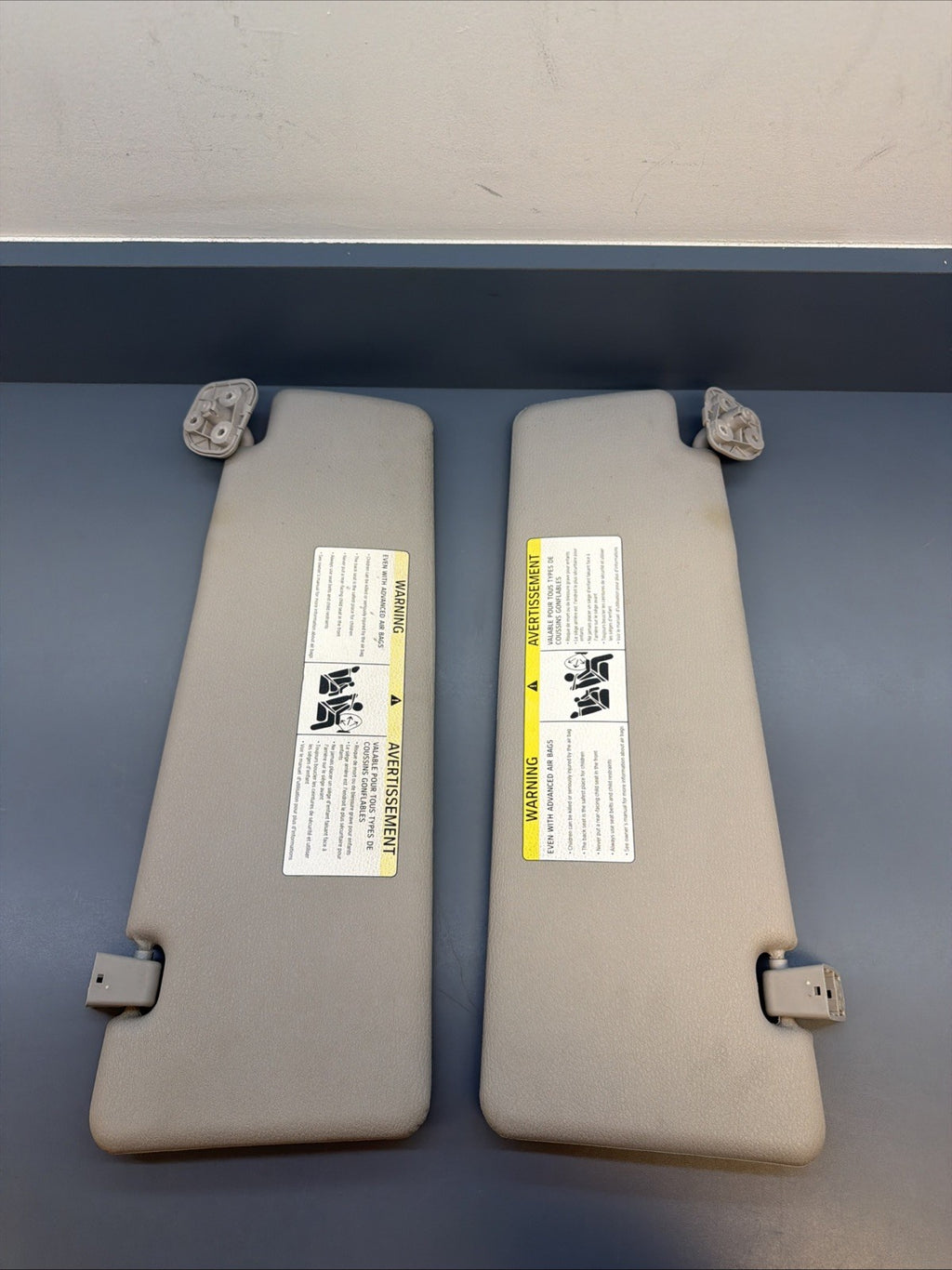 2007-2013 BMW E70 X5 X5M Front Left Right Interior Sun Visor Grey Pair Set