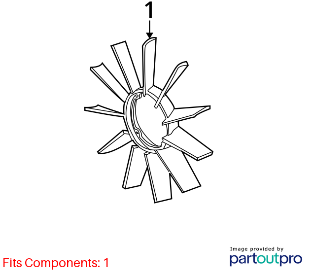1997-2003 OEM BMW E39 525 528 530 M52 Engine Cooling Fan Blade 1712058