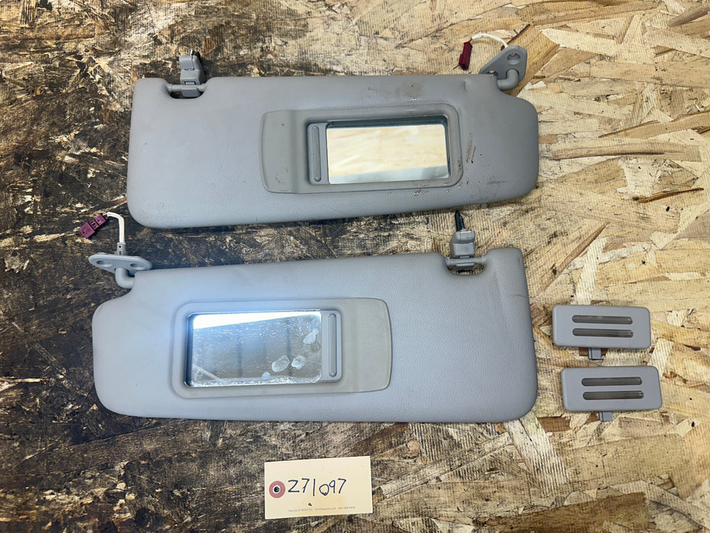 BMW 04-13 E90 3 SERIES SUNVISORS+OVERHEAD READING LIGHT GRAY 4PC SET 6962011