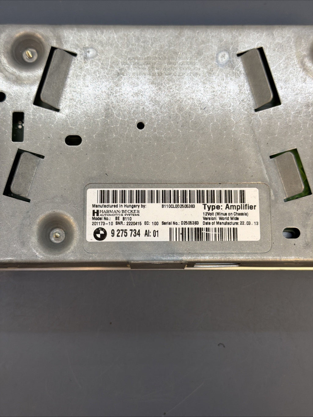 12-18 BMW 640i 650i Hi-Fi Audio Amplifier AMP Harman Becker 9275734 OEM