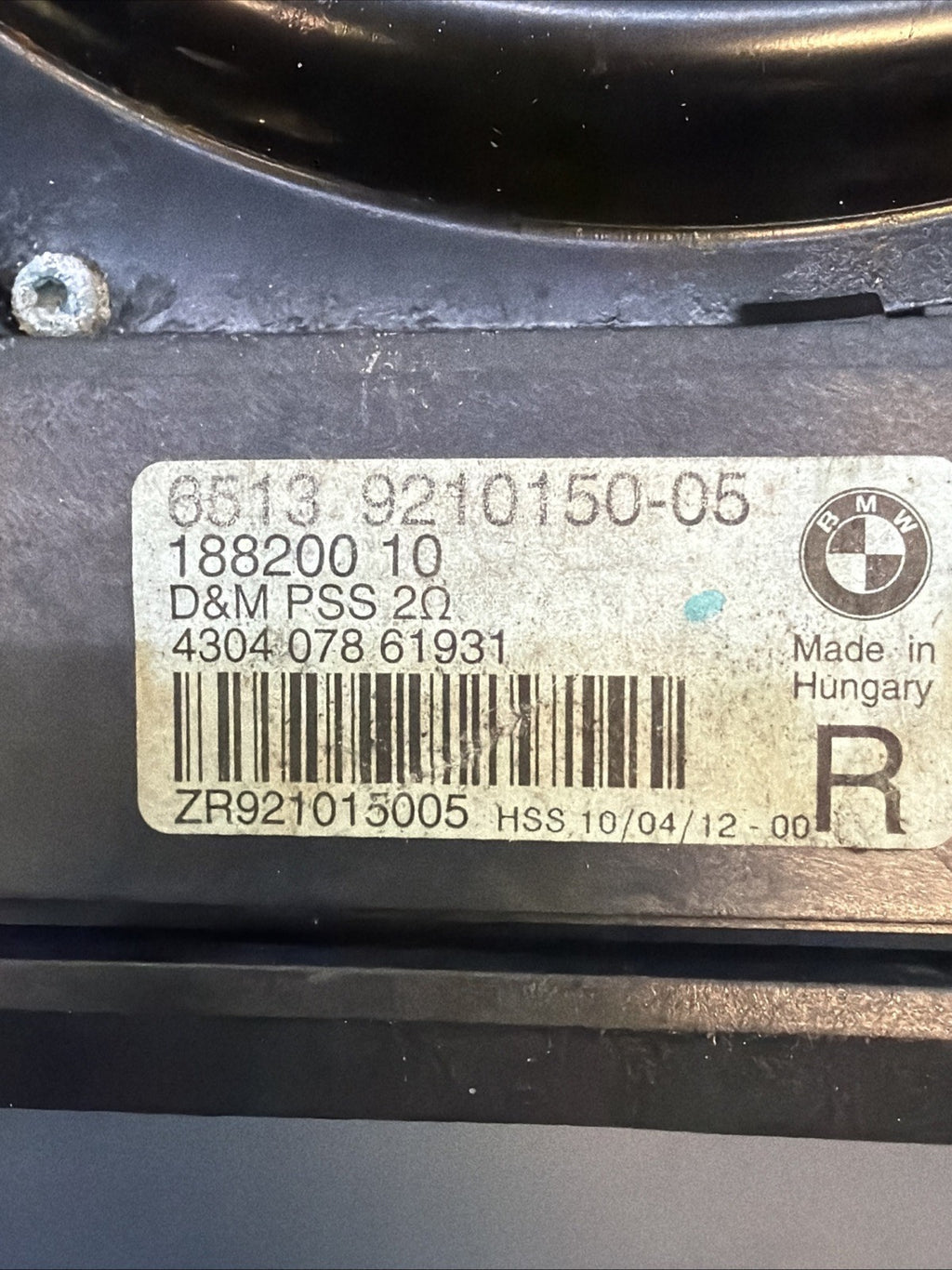2012-2015 BMW F30 320 328 335i Front Right Side Speaker Subwoofer 9210150-05 OEM