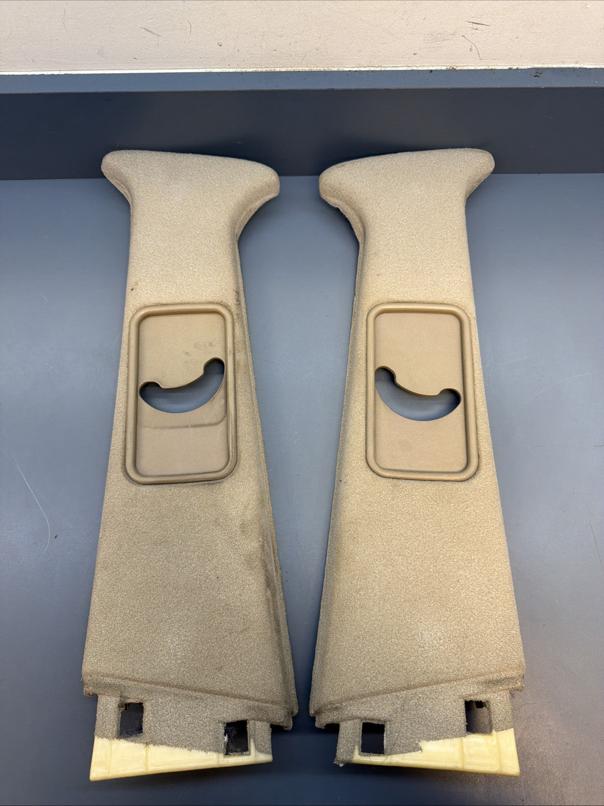 89-95 BMW E34 5 Series Middle Upper B Pillar Column Trim Set GRAY 1928891