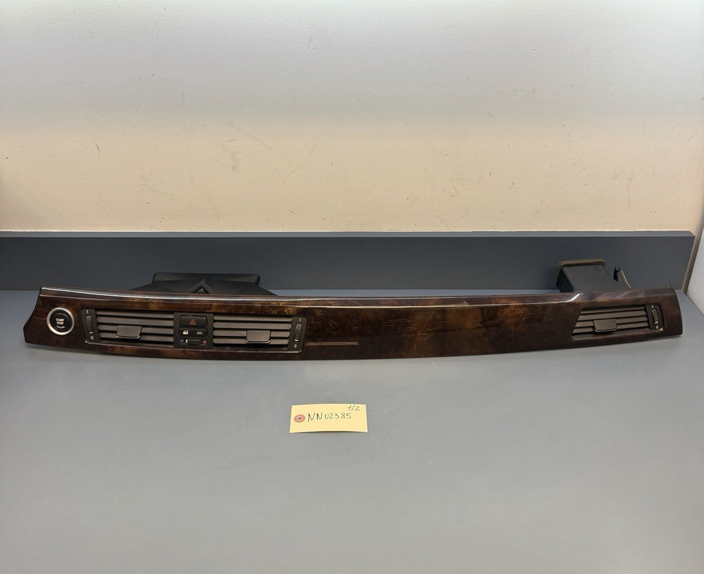 07-13 BMW 335i E90 E92 Center Dashboard Trim Panel Wood Grain Vents 6985540
