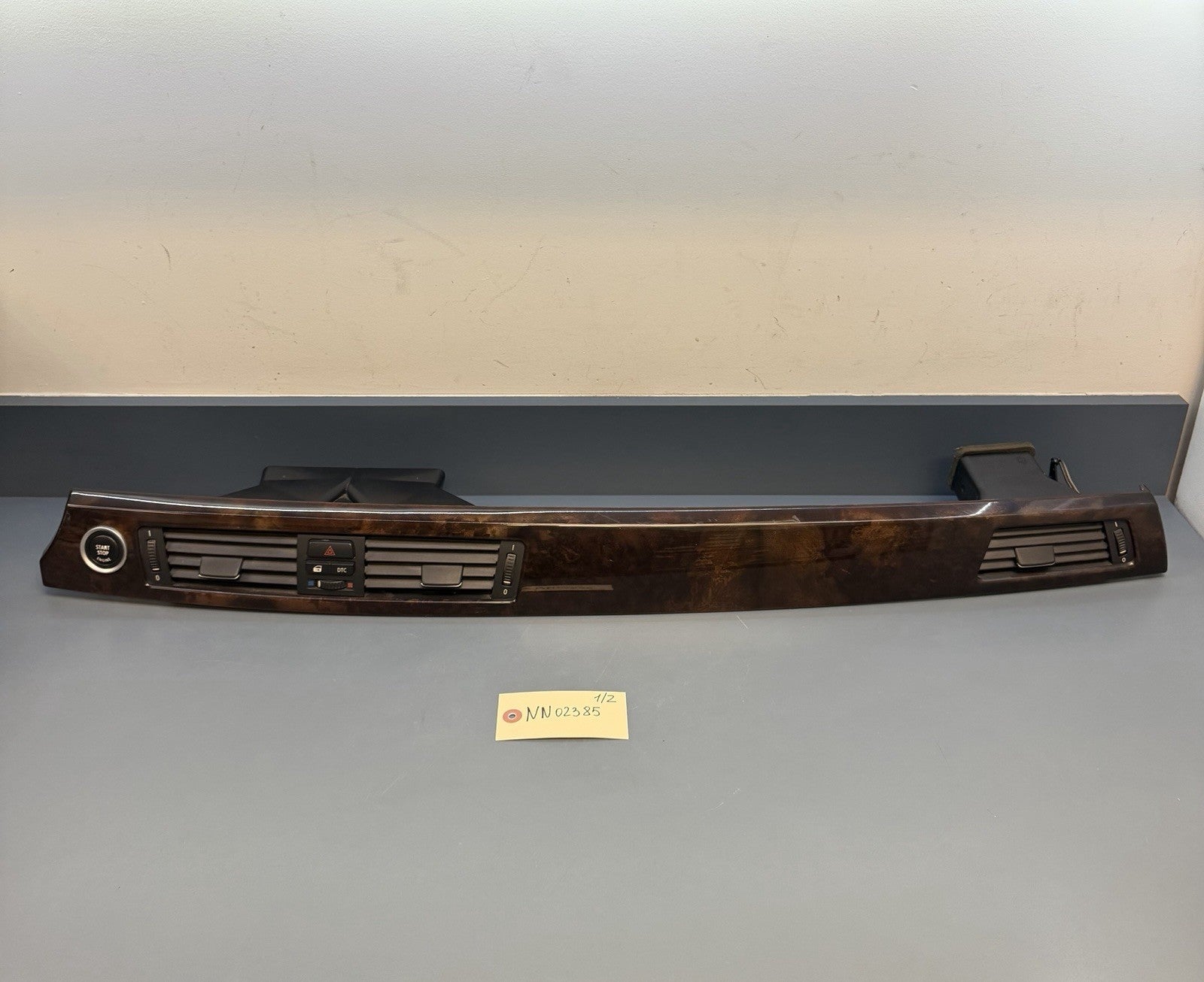 07-13 BMW 335i E90 E92 Center Dashboard Trim Panel Wood Grain Vents 6985540