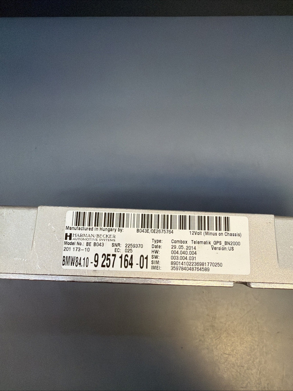 BMW 2010-2016 1/3 SERIES X1 X5 X6 Z4 GPS TELEMATICS CONTROL MODULE TCU 9257164