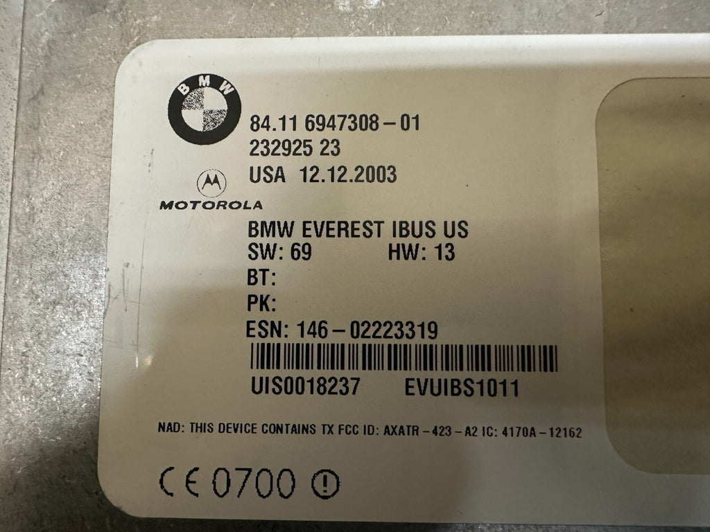 BMW 2004-2006 E46 E85 BLUETOOTH TELEMATICS CONTROL MODULE W BRACKET OEM 6947308