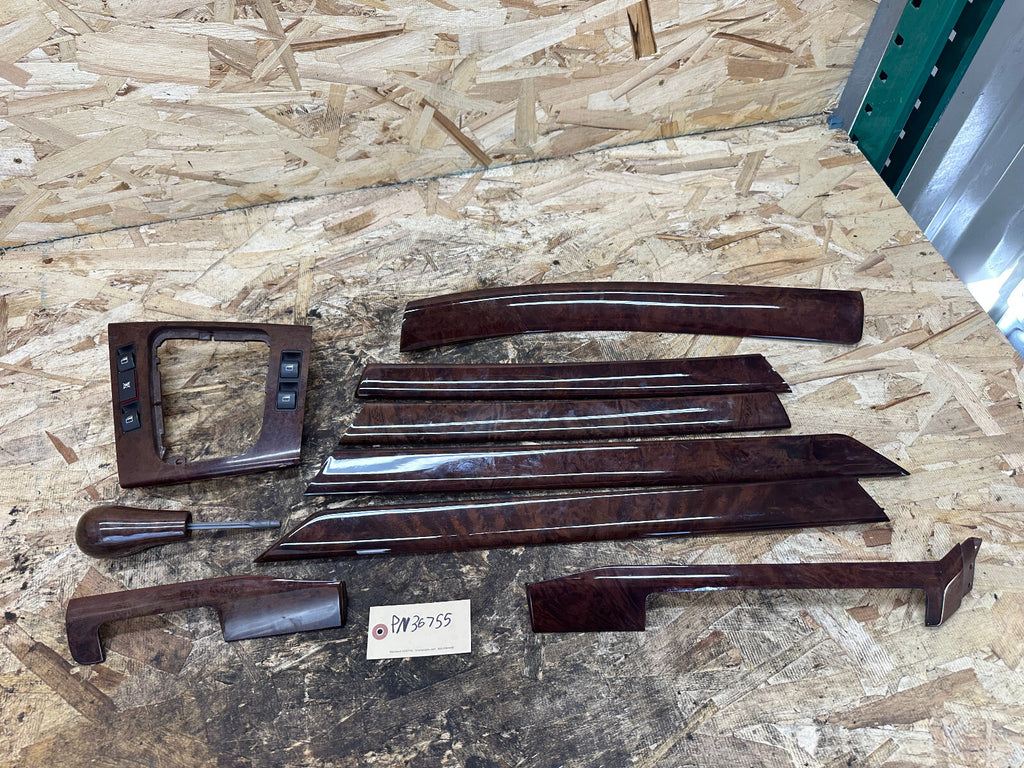 BMW 99-05 330i BURLED WOOD INTERIOR TRIM PANEL SET 8PC OEM 8203827+8203825+MORE