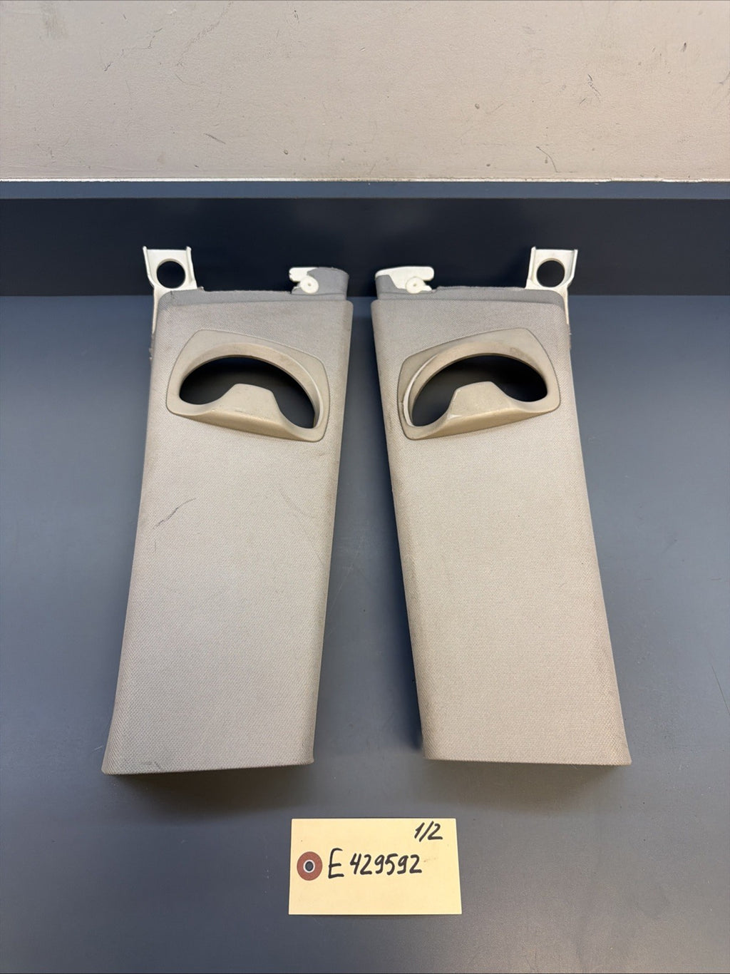BMW E92 Right & Left Side B Pillar Center Post Trim Panel Gray 7117470 7117469