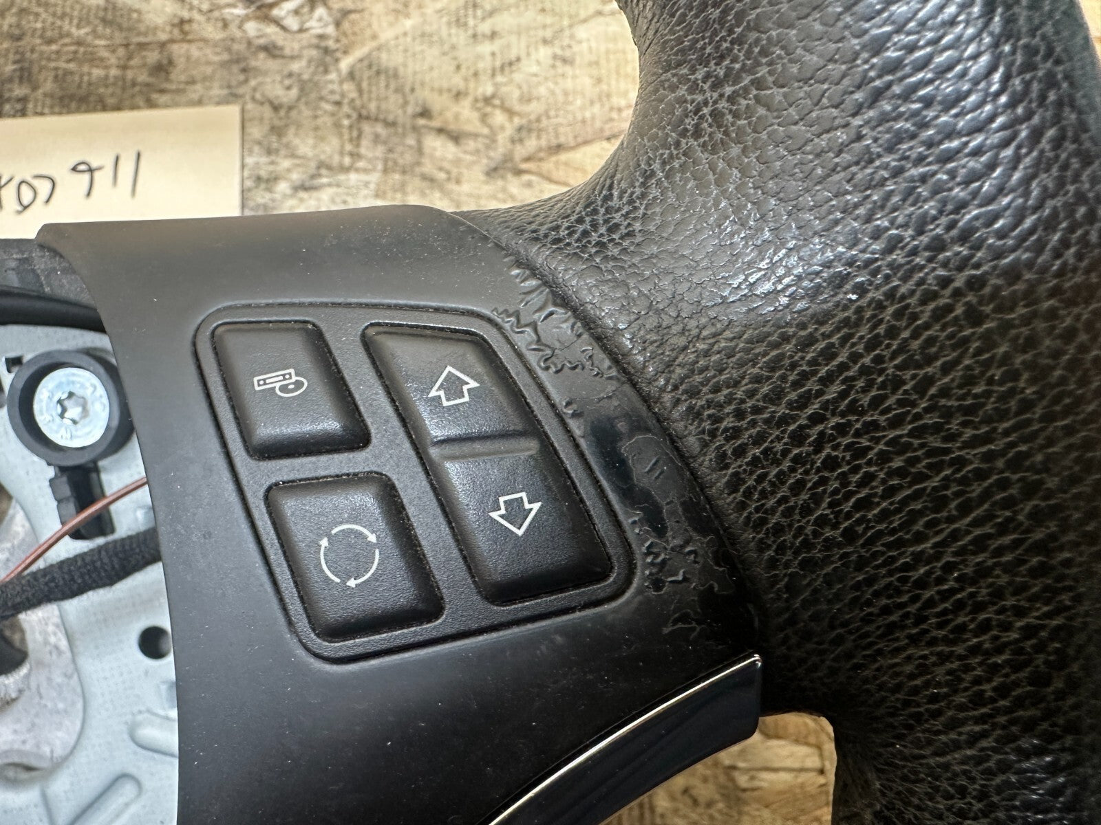 BMW 2006-2013 E9X 3 SERIES BLACK LEATHER STEERING WHEEL OEM 3051626