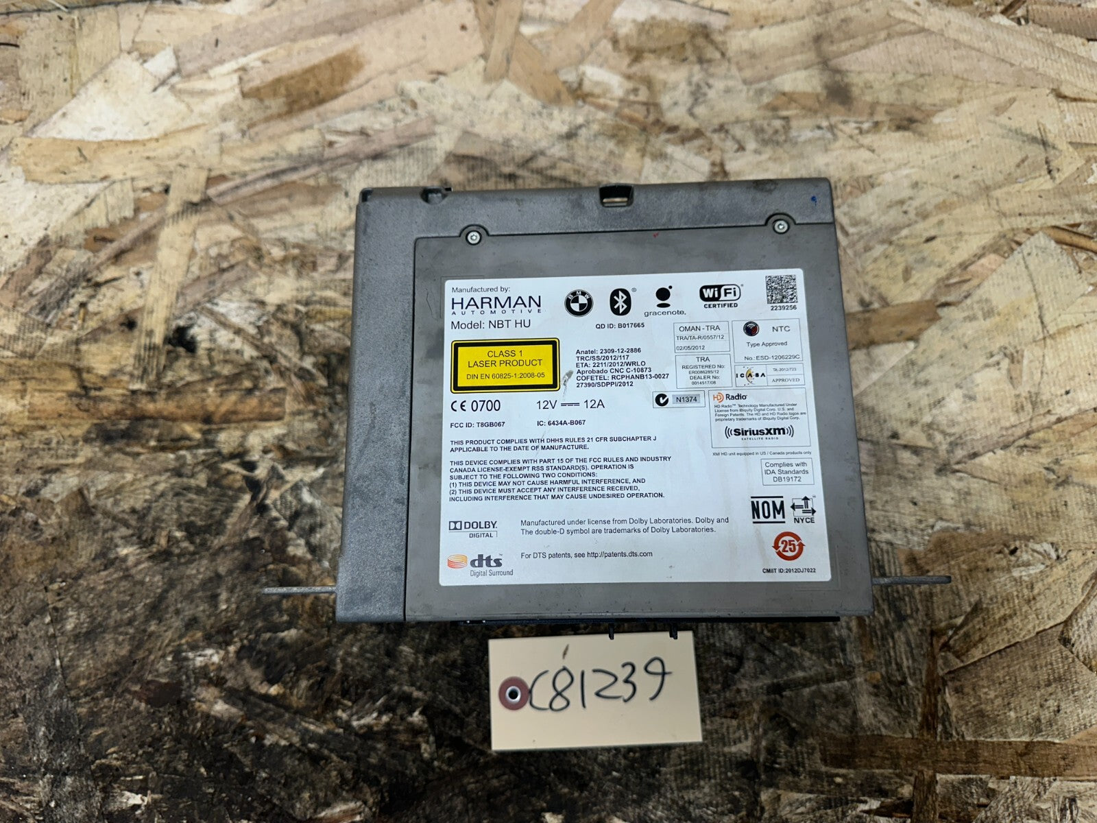 BMW 2014-2016 F30 3 SERIES BLUETOOTH CD RADIO HEAD UNIT OEM 934782301