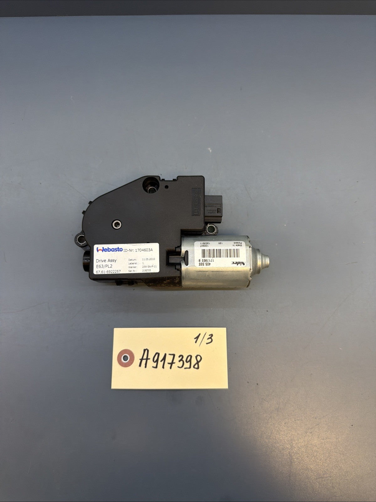 05-13 BMW E63 E82 E90 E92 SUNROOF MOON ROOF MOTOR UNIT 6922257 OEM