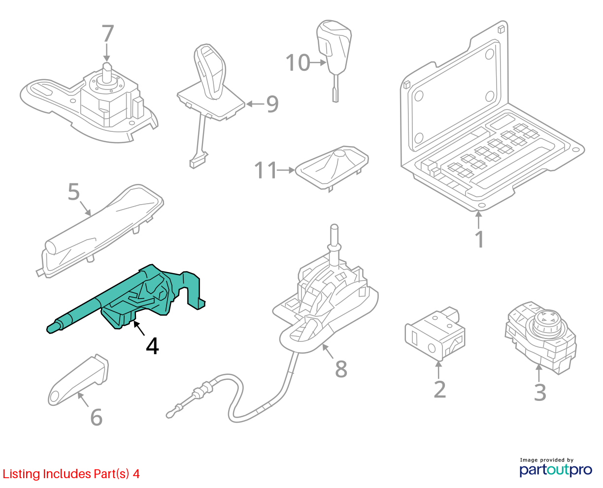 07-13 BMW 328i E92 E90 E93 Emergency Parking Hand Brake Handle OEM 6782749