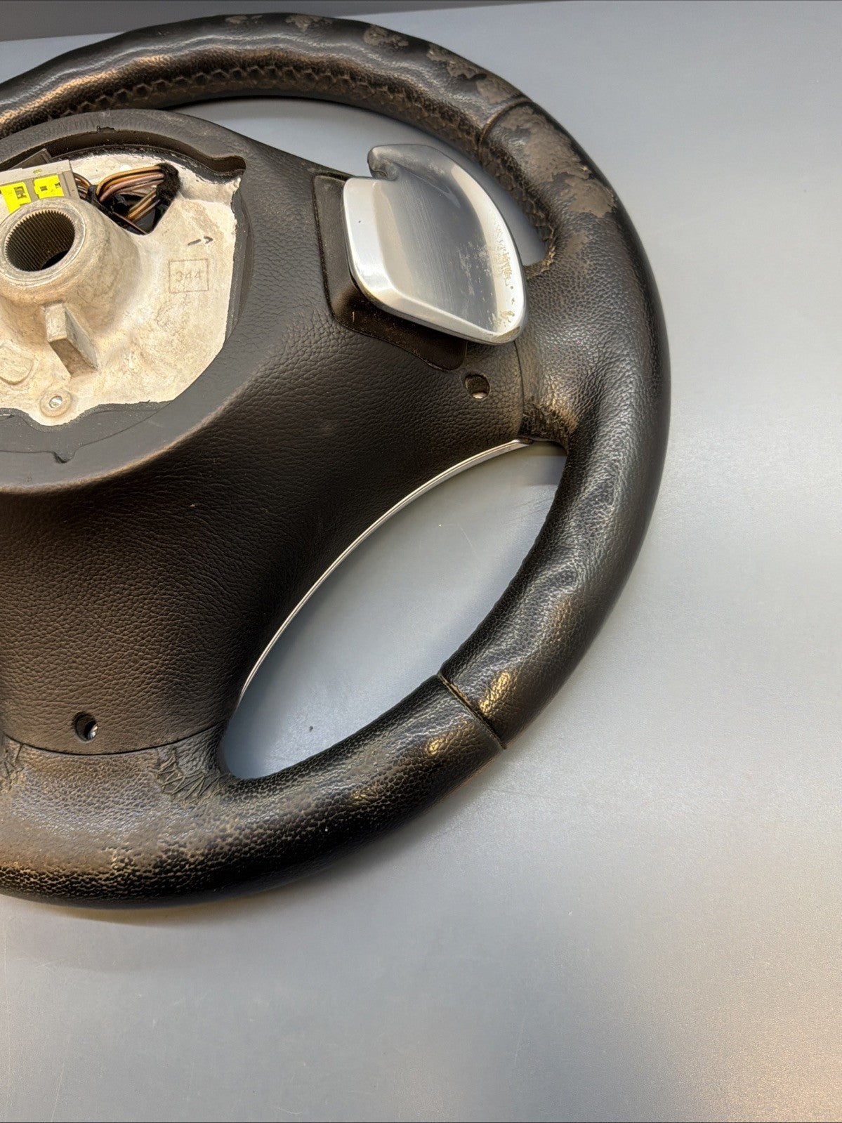 BMW 06-11 E90 3 SERIES BLACK LEATHER SPORT STEERING WHEEL W PADDLES OEM 6795858
