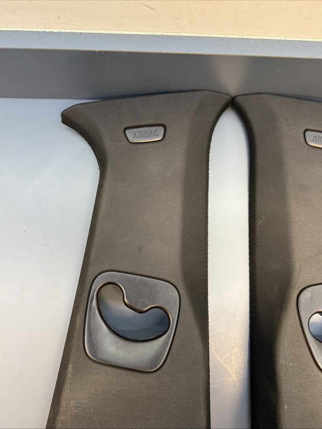BMW 11-17 F25 X3 LEFT AND RIGHT B PILLAR BLACK TRIM PANEL SET 9169305 9169306