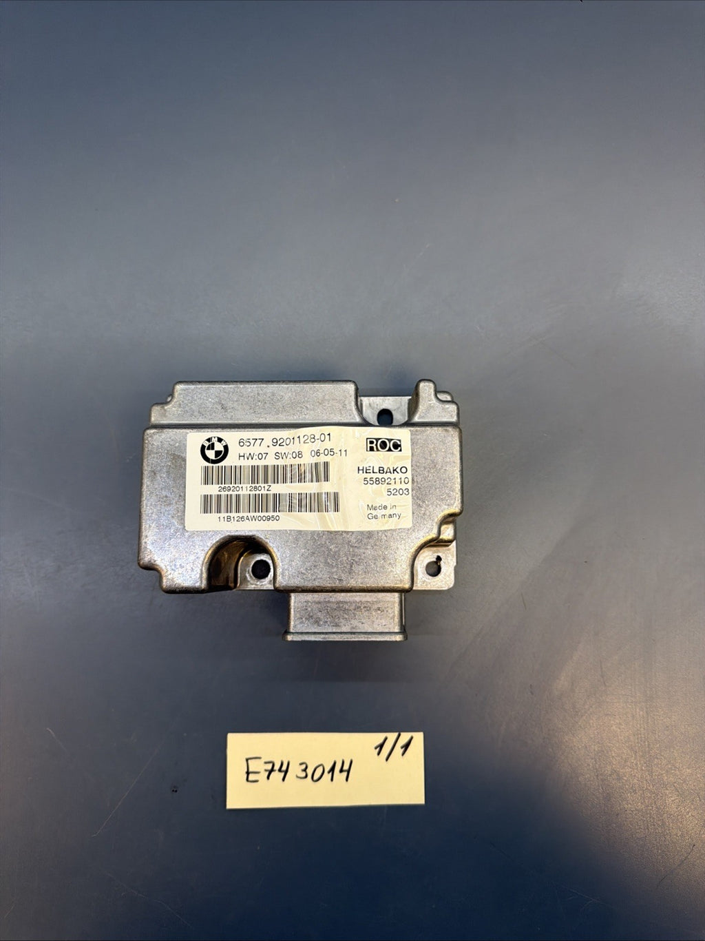 2007 - 2013 BMW 335i 328i E93 CONVERTIBLE ROLLOVER CONTROL MODULE 9201128 OEM