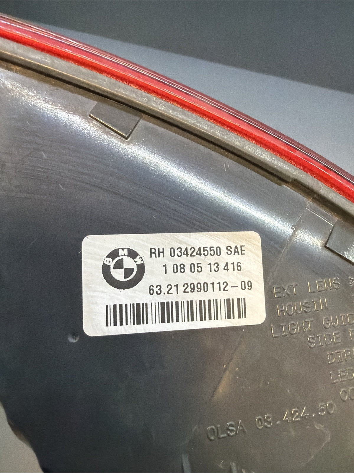 2013 2014 2015 BMW E84 X1 REAR RIGHT OUTER TAIL LIGHT ASSEMBLY OEM 2990112