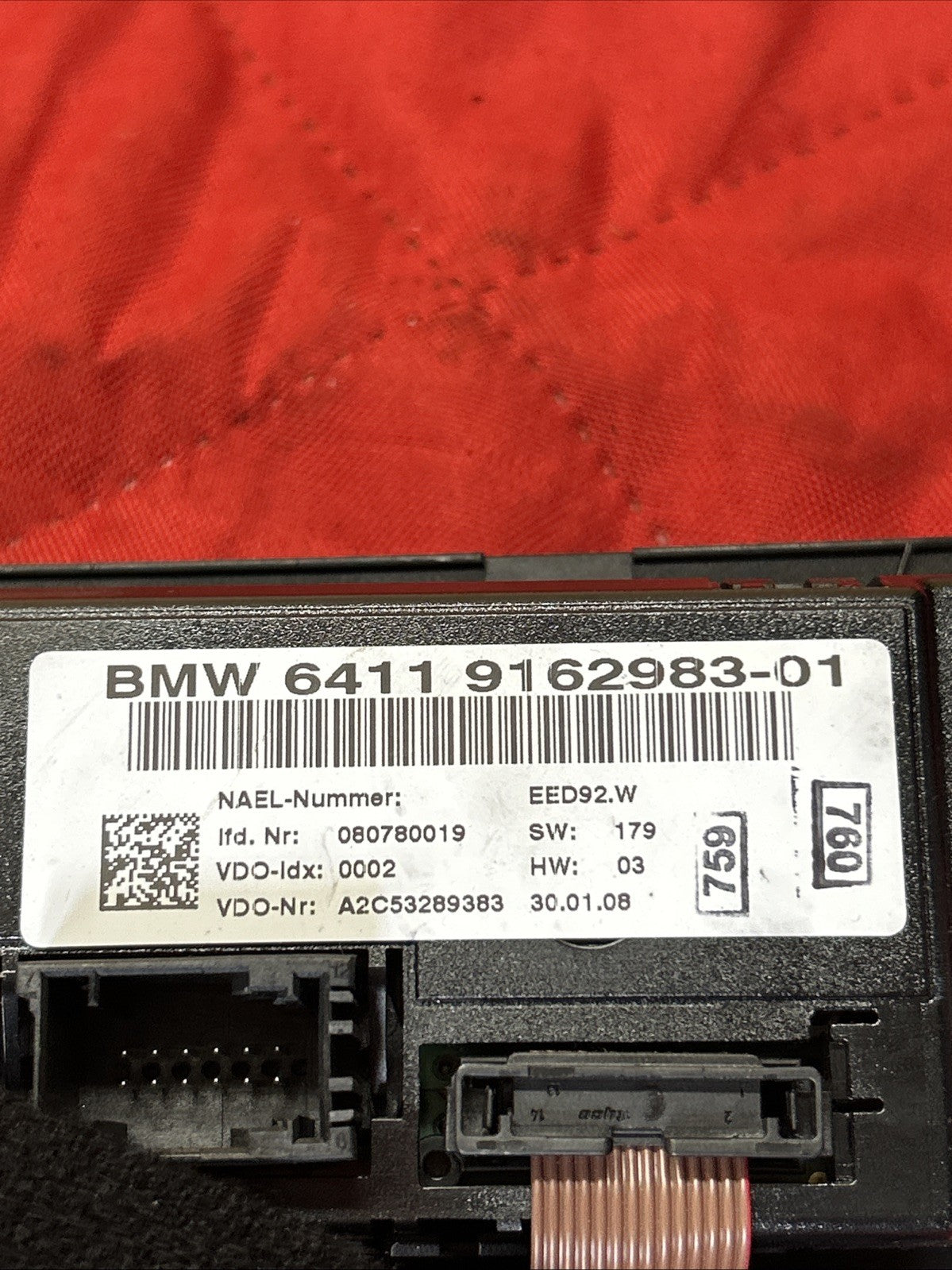 07-09 BMW E90 E93 E93 3 SERIES AC HEATER CLIMATE CONTROL TEMPERATURE OEM 9162983