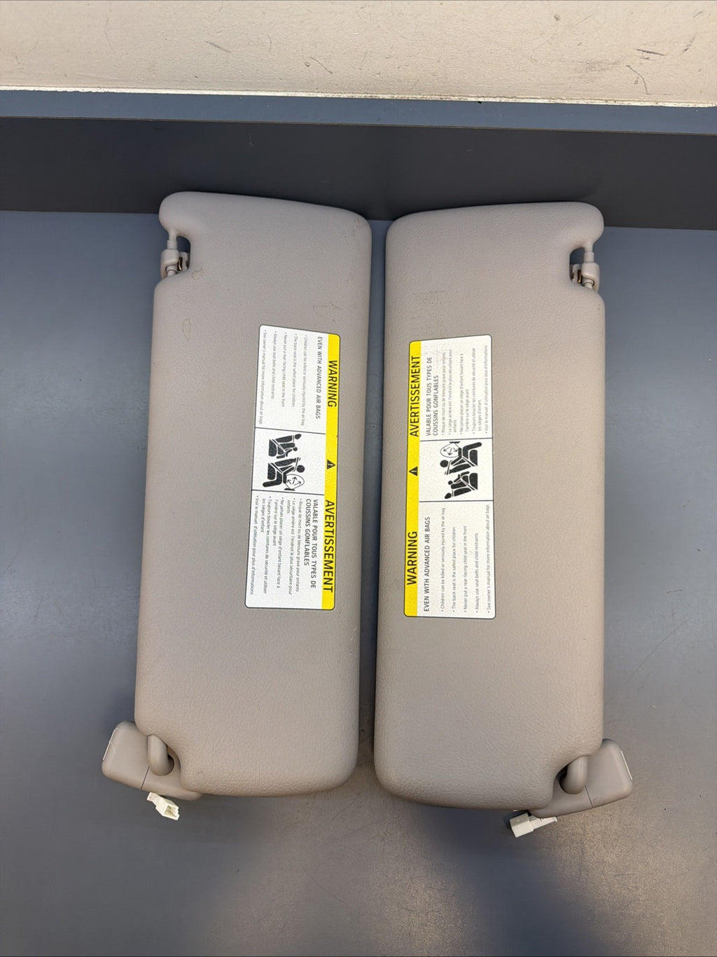 12-19 BMW 3 & 4 SERIES FRONT LEFT & RIGHT SUNVISOR SET GREY 7322293 7322294