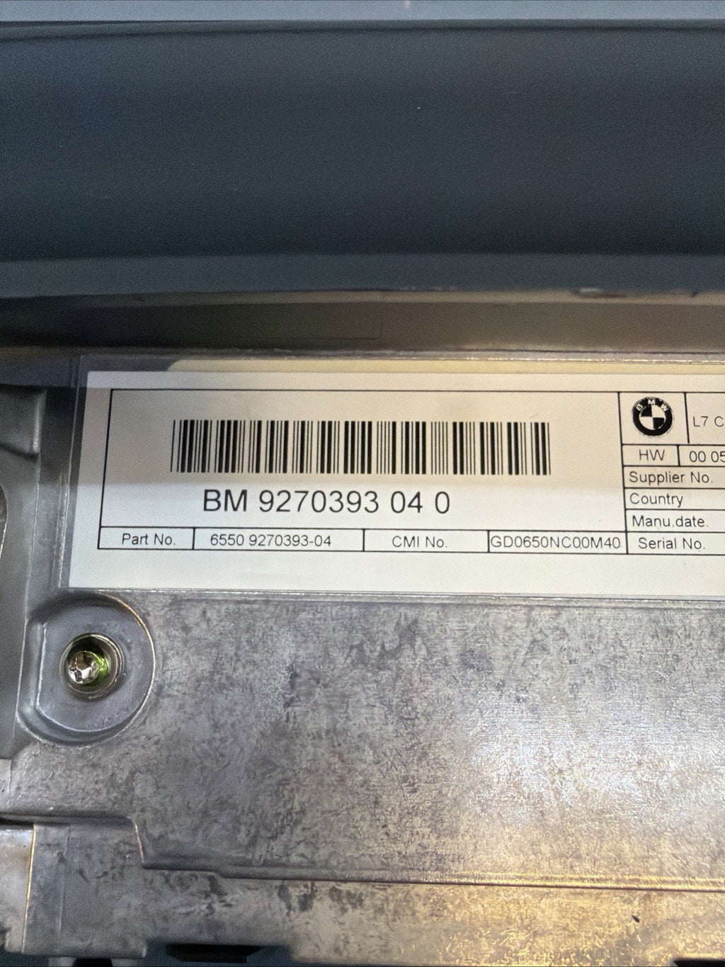 12-18 BMW F30 3 4 Series Radio Navigation Screen Display OEM 9270393