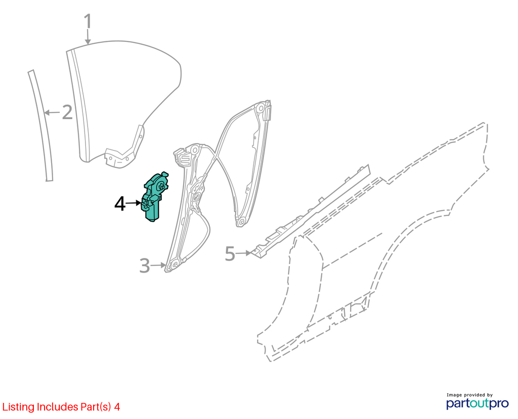 03-05 BMW Z4 E85 E86 Rear Left / Right Side Door Window Regulator Motor 8362064