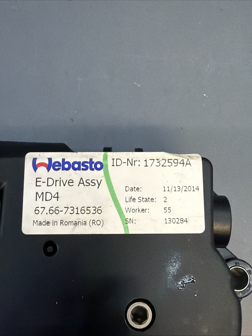 12-18 BMW F30 F34 3-SERIES SUNROOF MOTOR DRIVE UNIT 7316536 OEM
