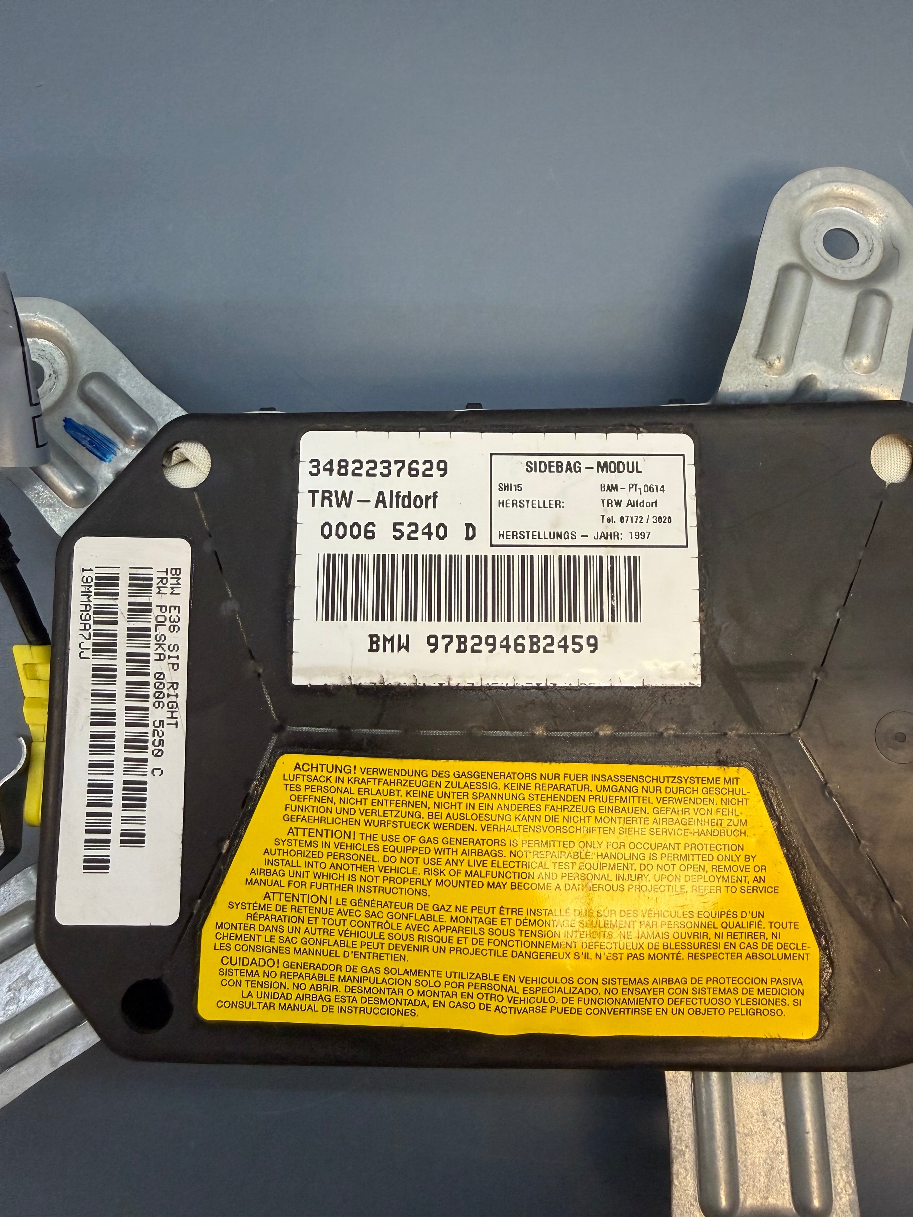BMW E36 Right side front door Airbag 3482237629