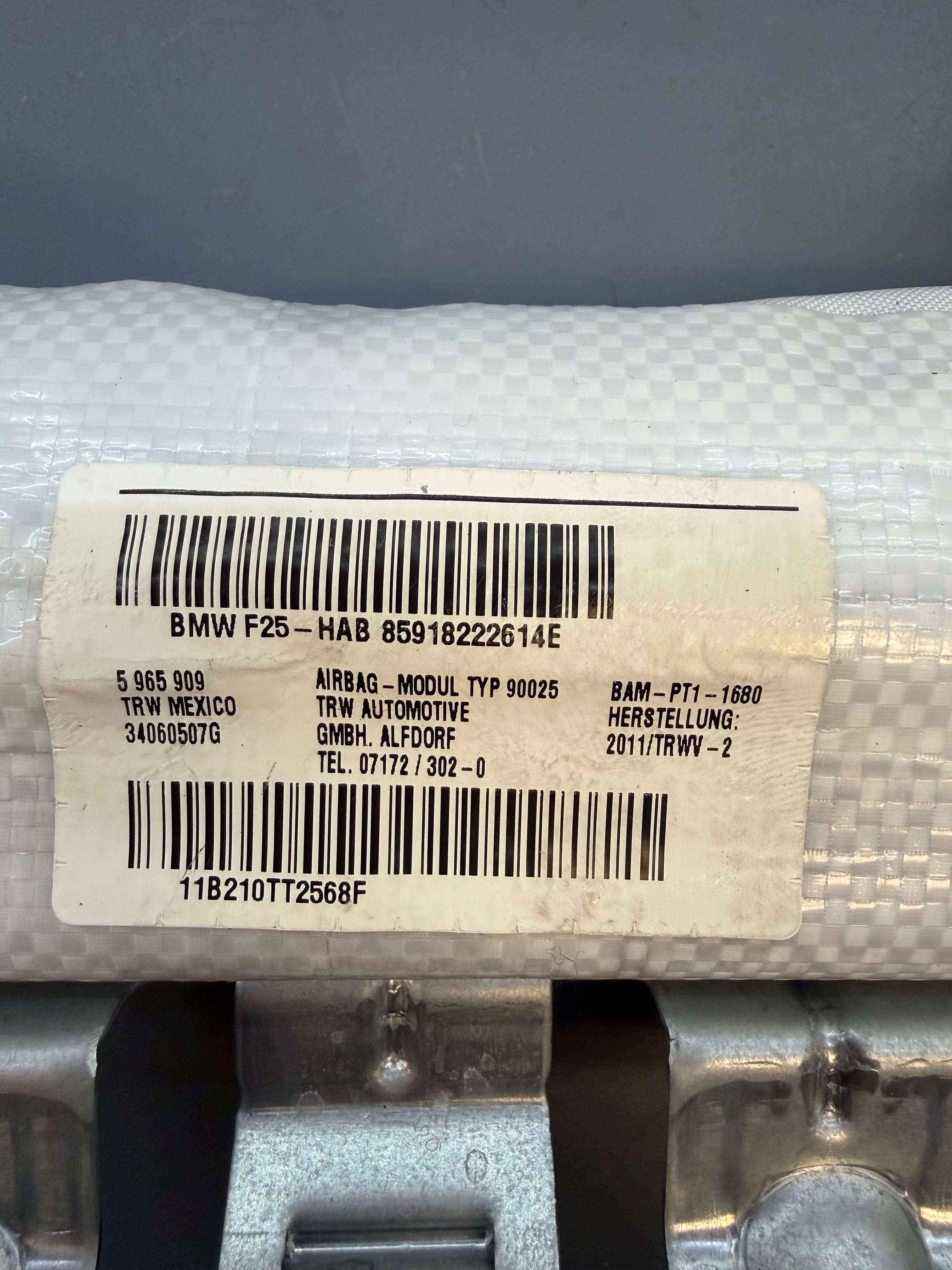 BMW F25 Right side Curtain Airbag 85918222614E