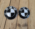 2 PCS BMW 82mm 74mm Hood Trunk Emblem Logos Black/White