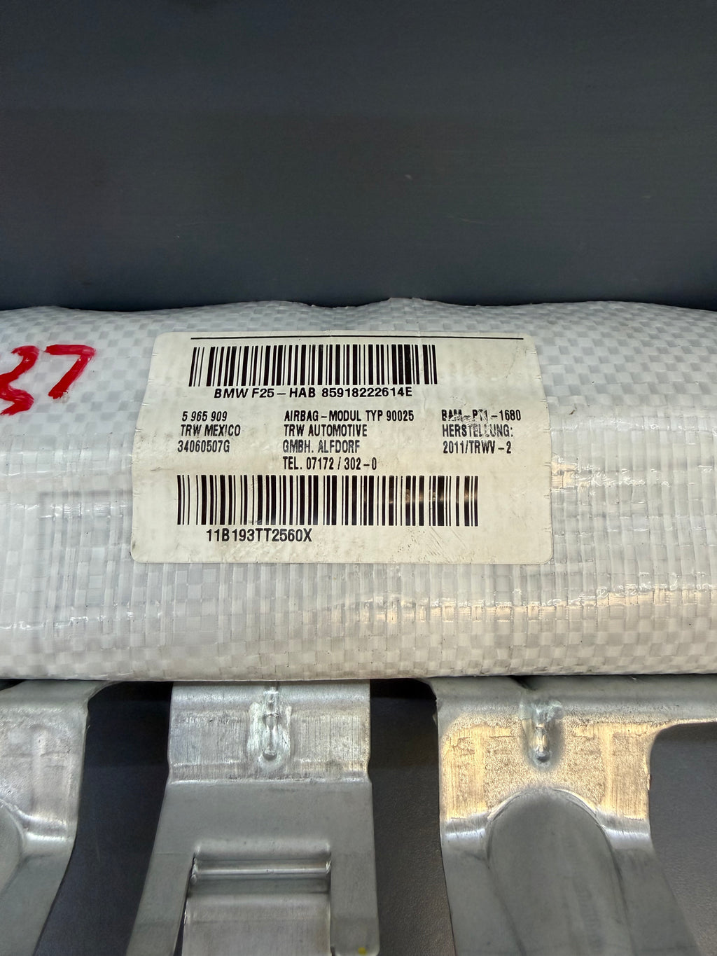 BMW F25 Right side Curtain Airbag 85918222614E