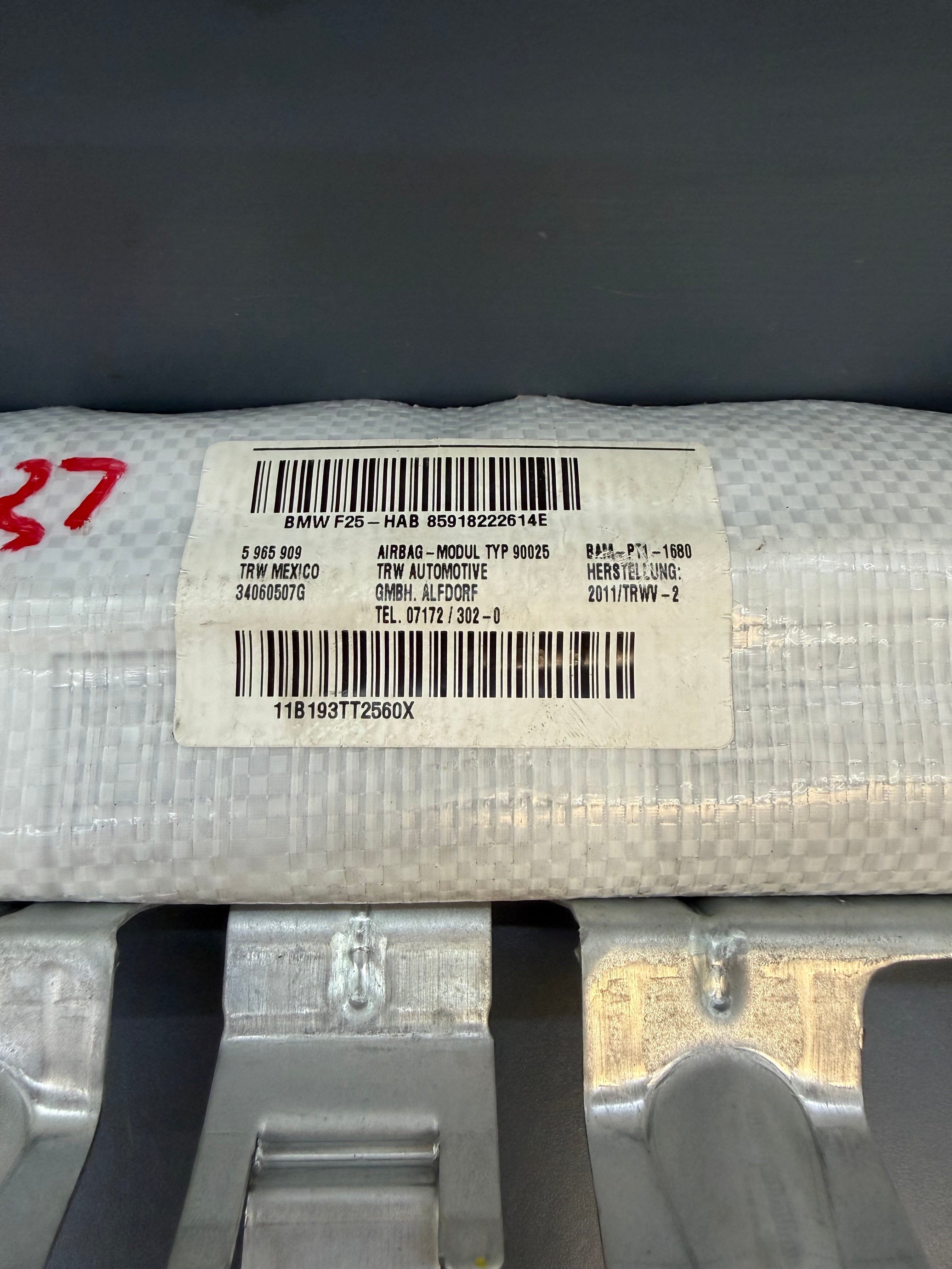 BMW F25 Right side Curtain Airbag 85918222614E
