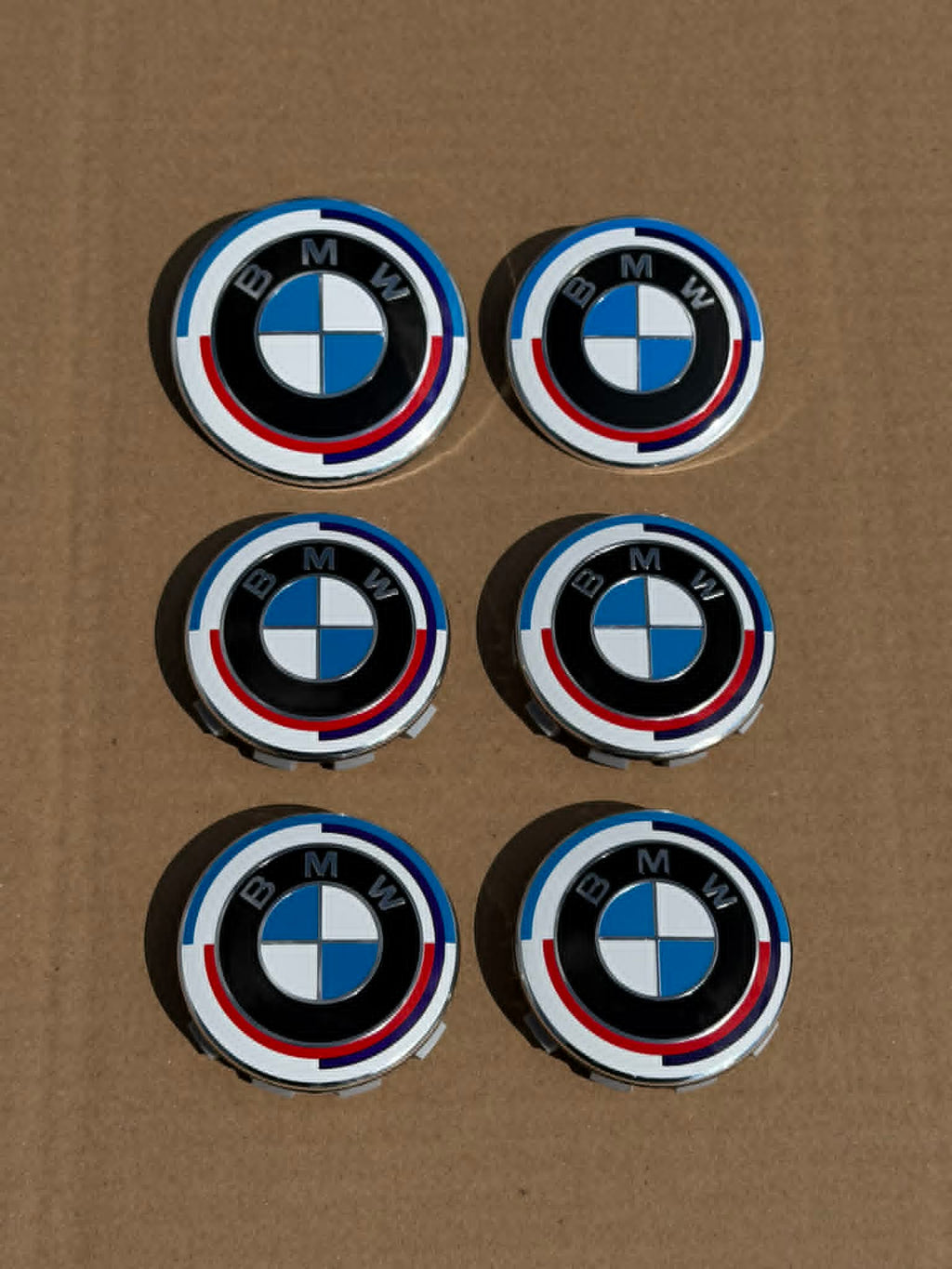 6PCS BMW 82mm 74mm 50 year anniversary M Heritage Hood Trunk Wheels Hub Cover Emblem Logos