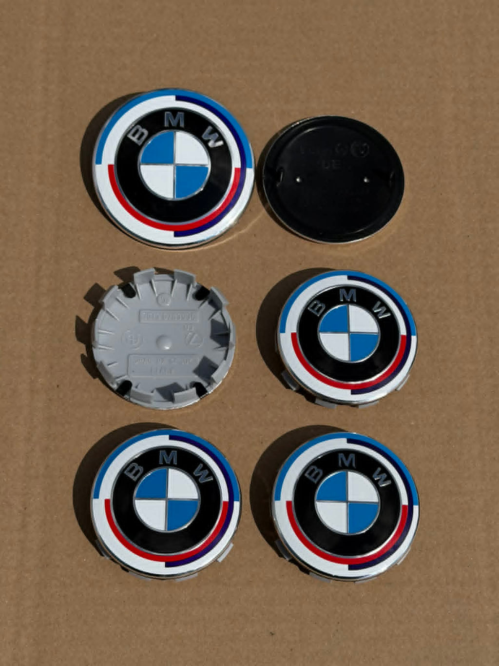 6PCS BMW 82mm 74mm 50 year anniversary M Heritage Hood Trunk Wheels Hub Cover Emblem Logos