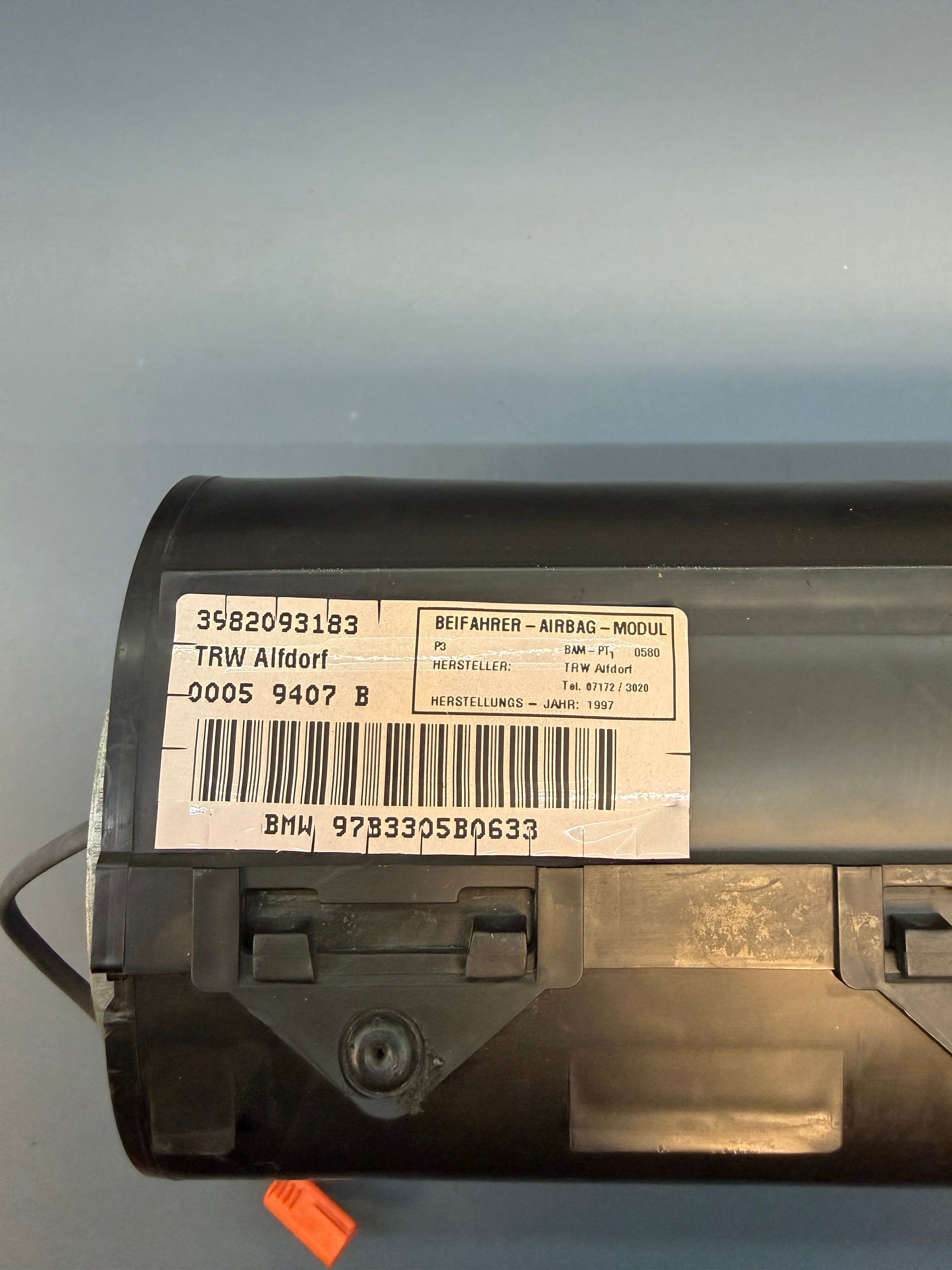 BMW E36 Passenger side Dashboard Airbag 3982093183