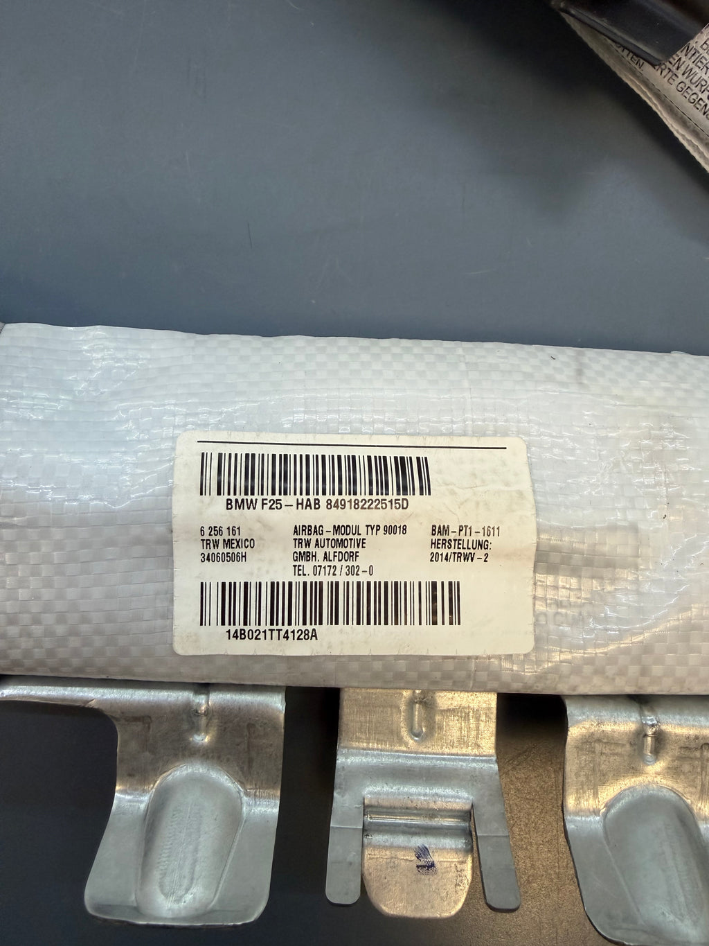 BMW F25 Left side Curtain Airbag 84918222515D