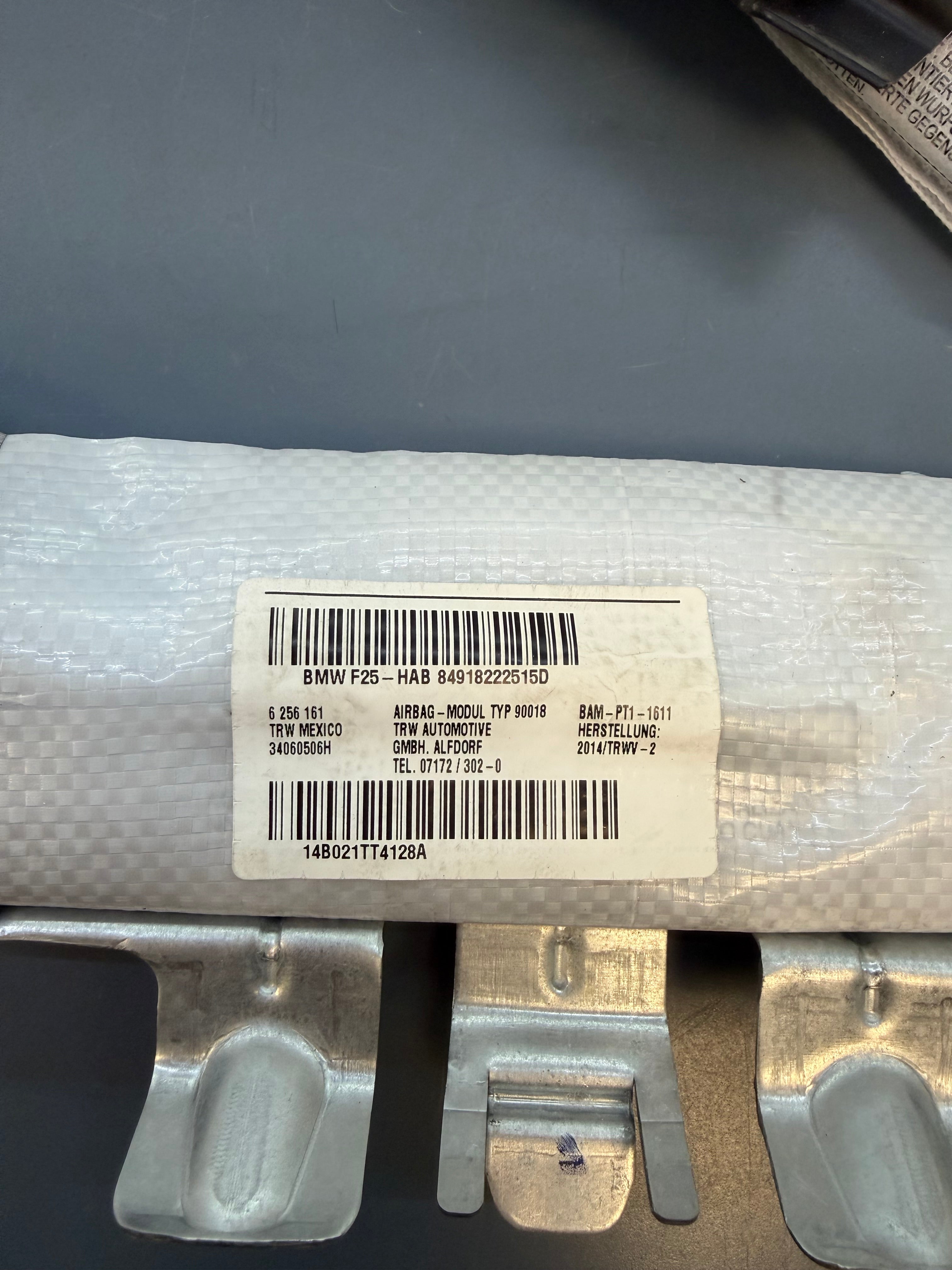 BMW F25 Left side Curtain Airbag 84918222515D