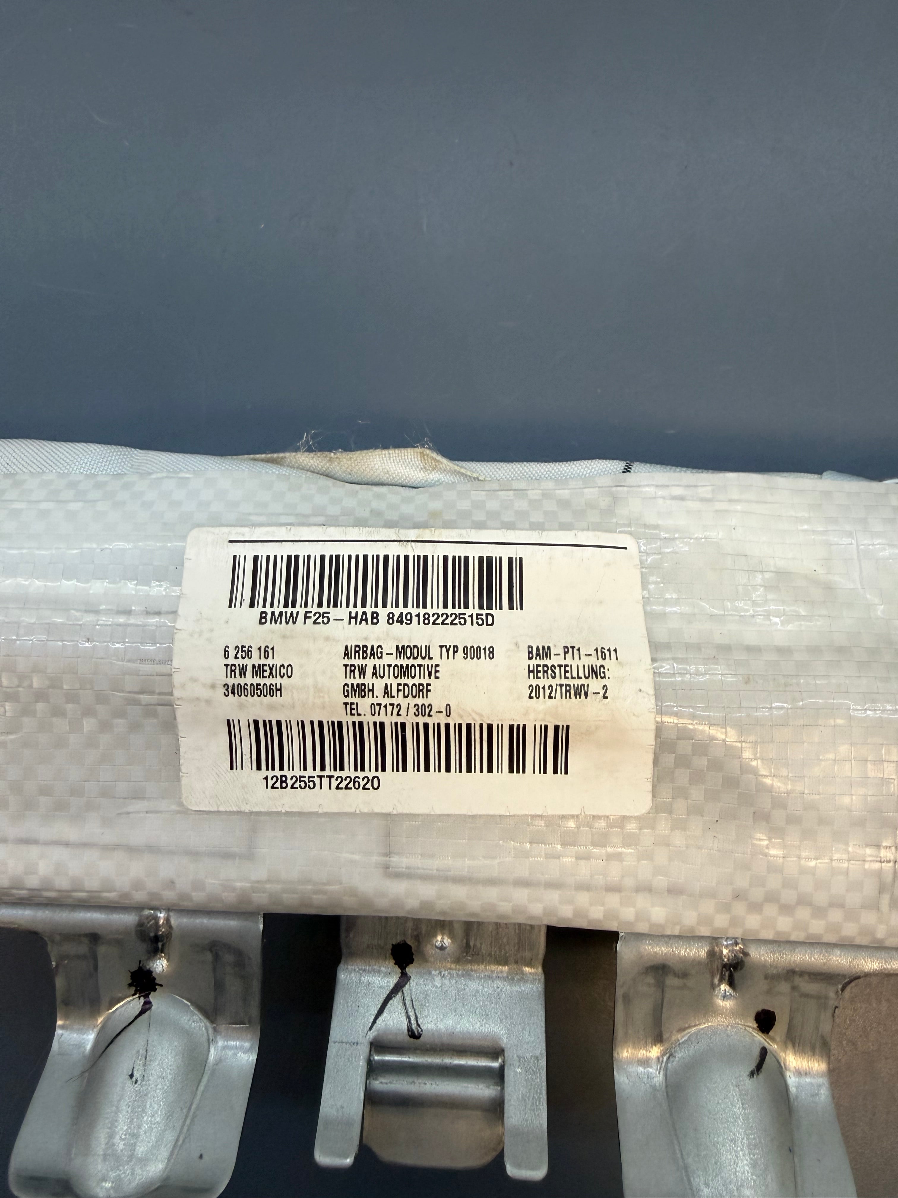 BMW F25 Left side Curtain Airbag 84918222515D