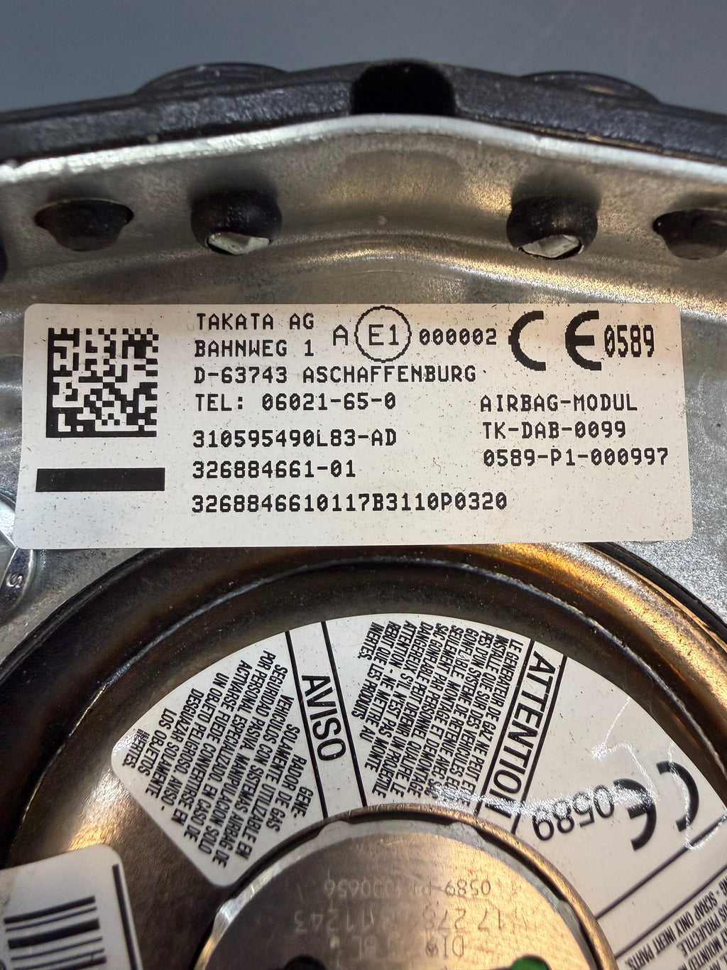 BMW E83 X3 Steering Wheel Airbag 326884661-01