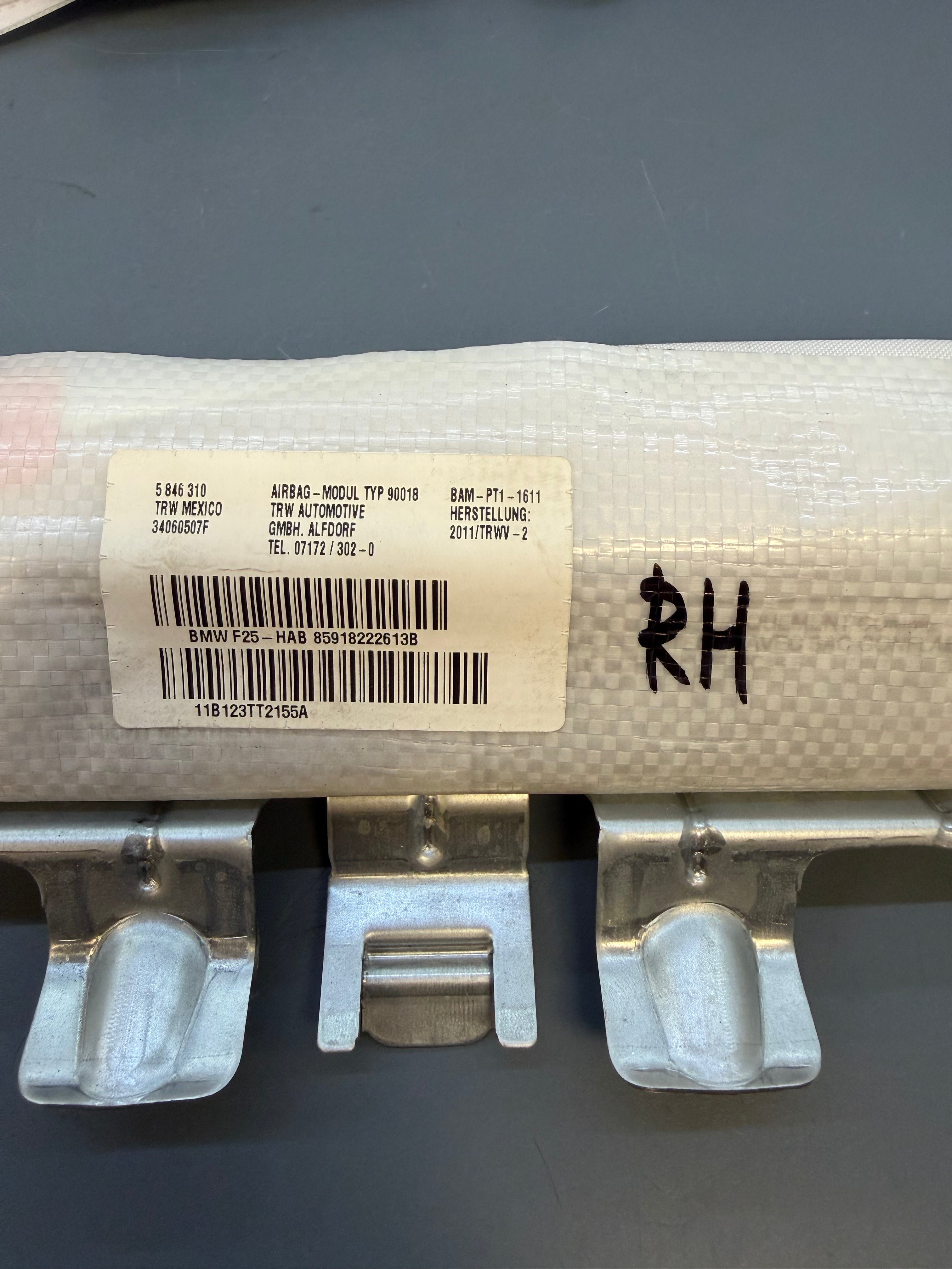 BMW F25 X3 Right pass side Curtain Airbag 35918222613B