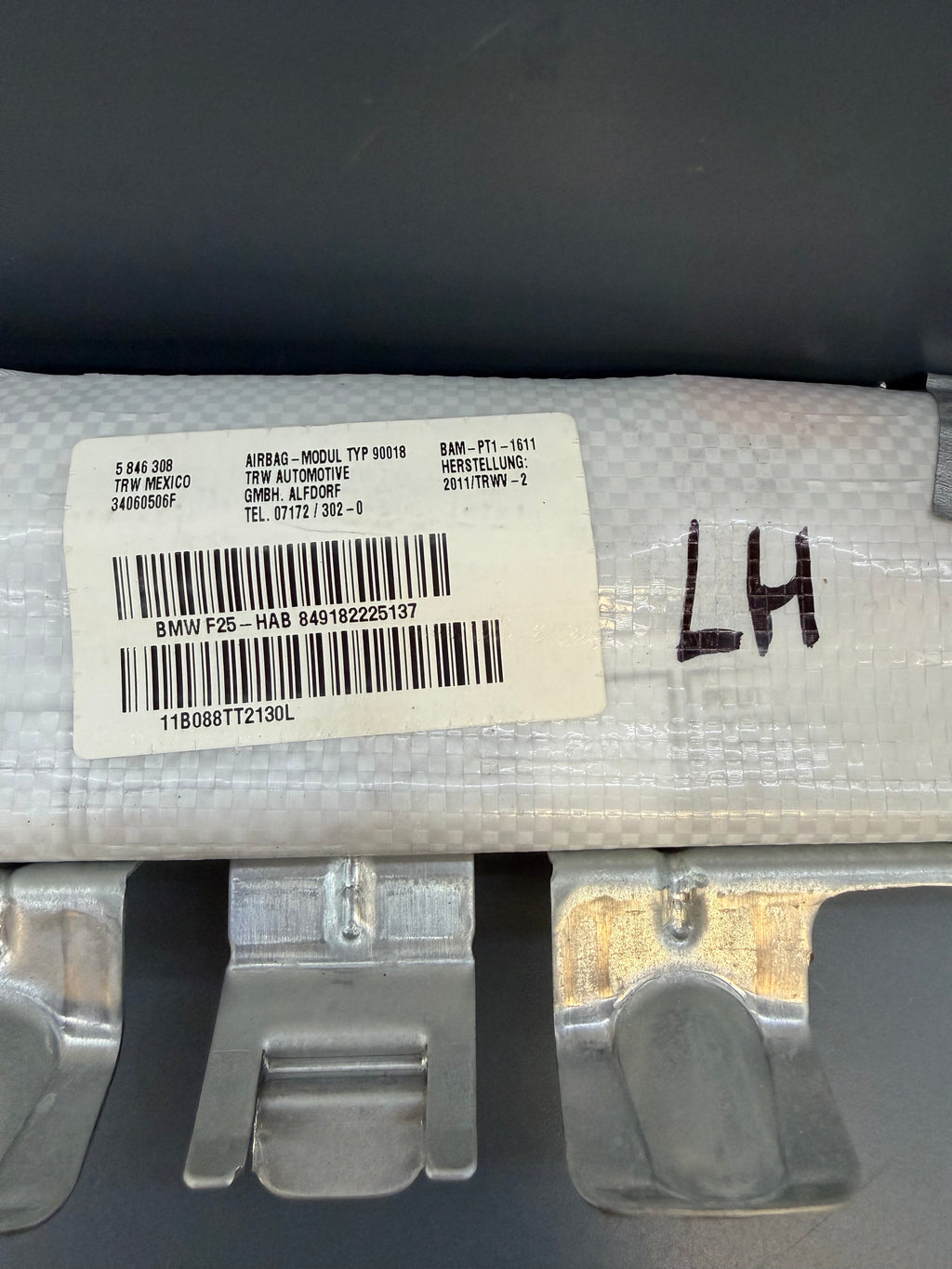 BMW F25 X3 2011 Left driver side Curtain Airbag 849182225137