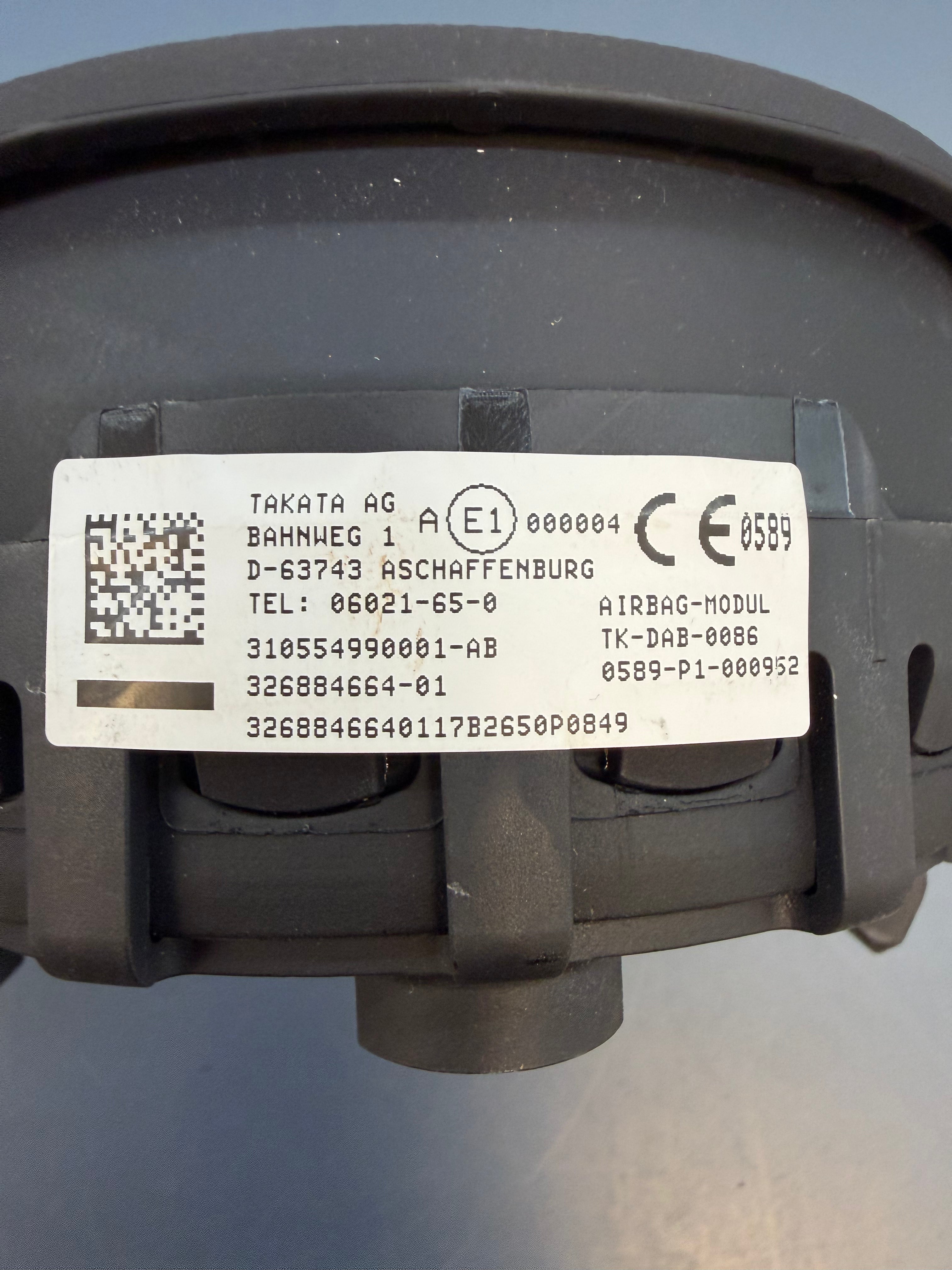BMW E90 328 2010 Sport Steering Wheel Airbag 326884664-01