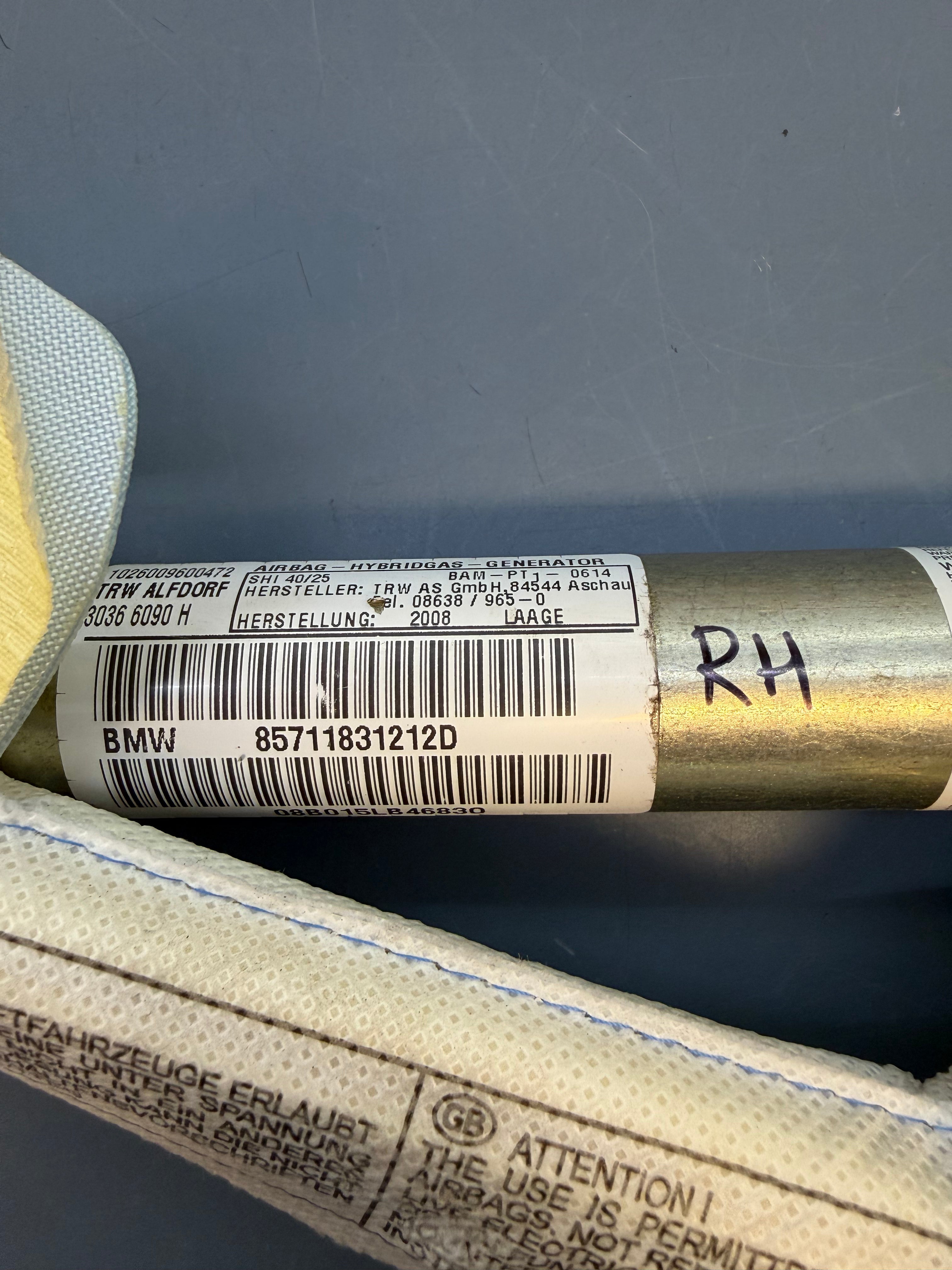 BMW E92 Right passenger side Curtain Airbag 85711831212D
